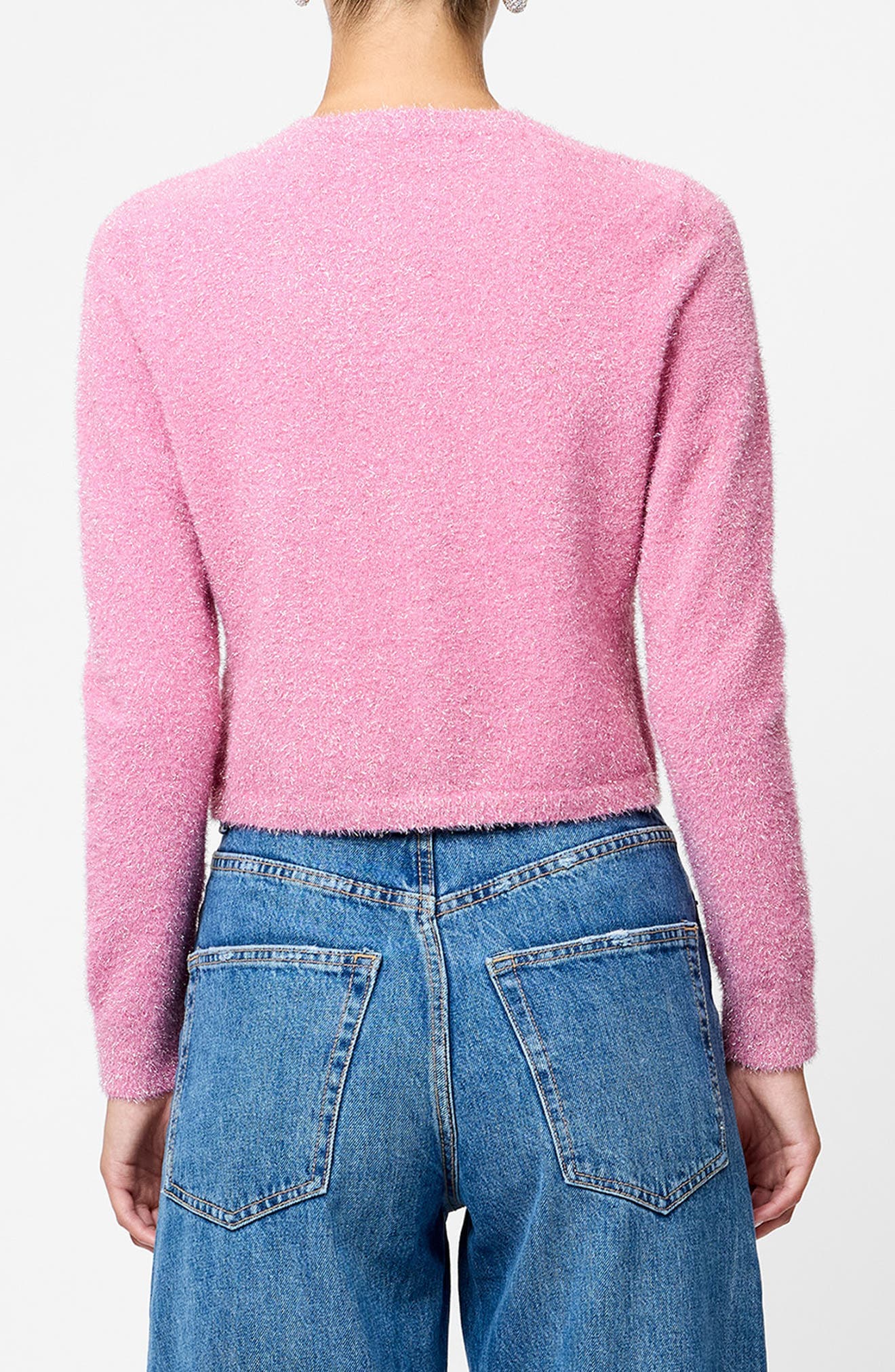 Tinsel Metallic Fuzzy Cardigan - image 2