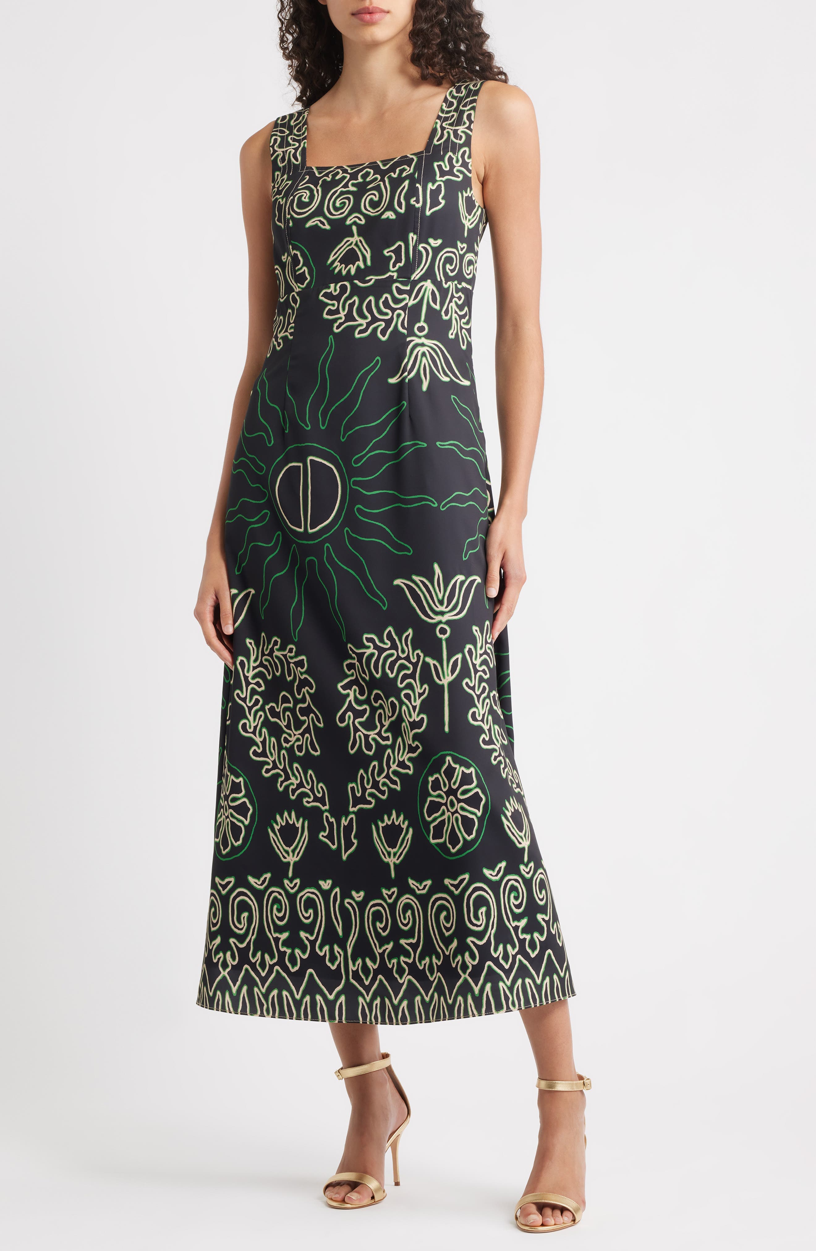 Enza Floral Print A-Line Dress - image 1