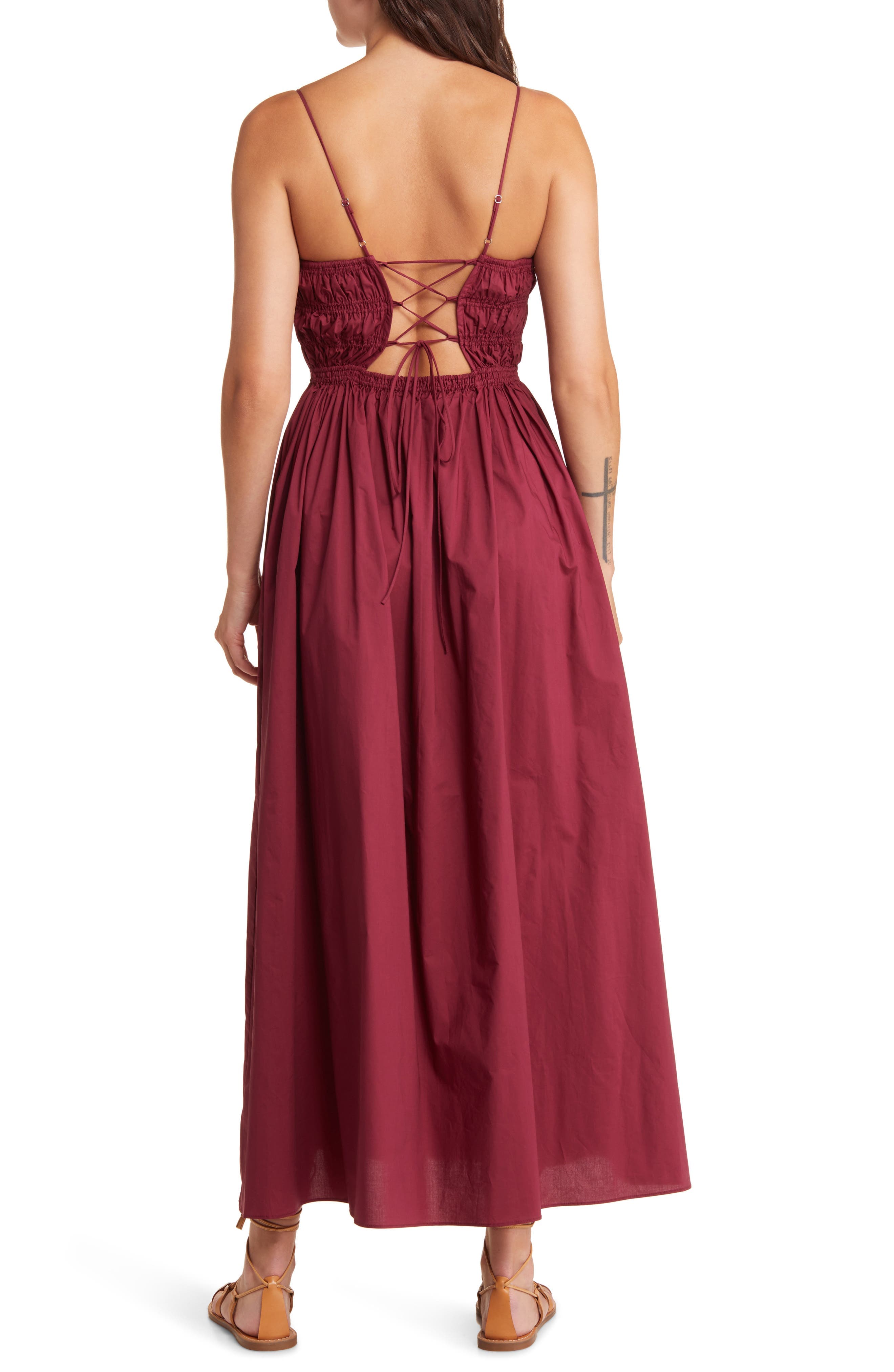 Smocked Tie Back Midi Dress - image 2
