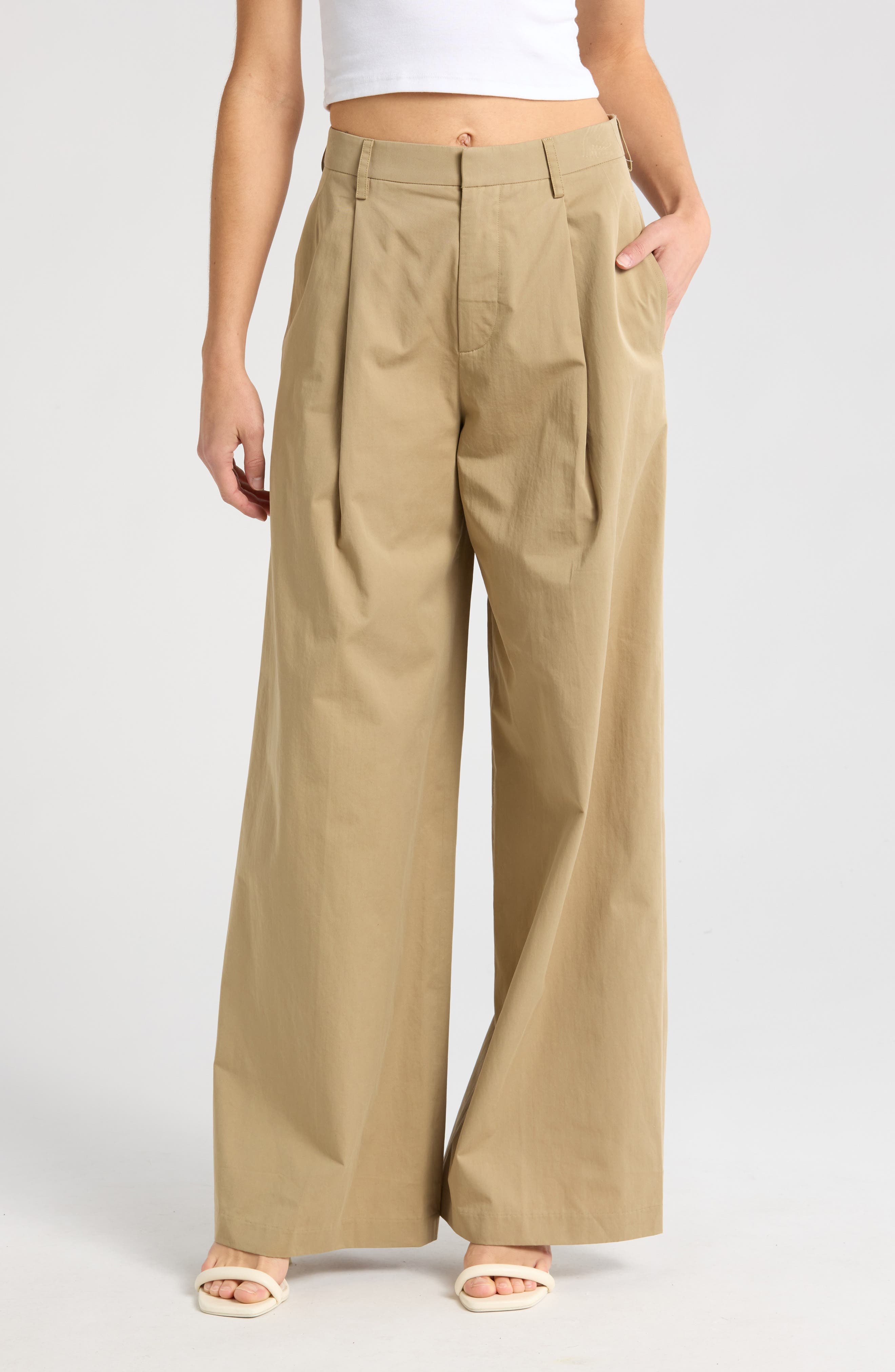 Pleated Wide Leg Pants - image 1