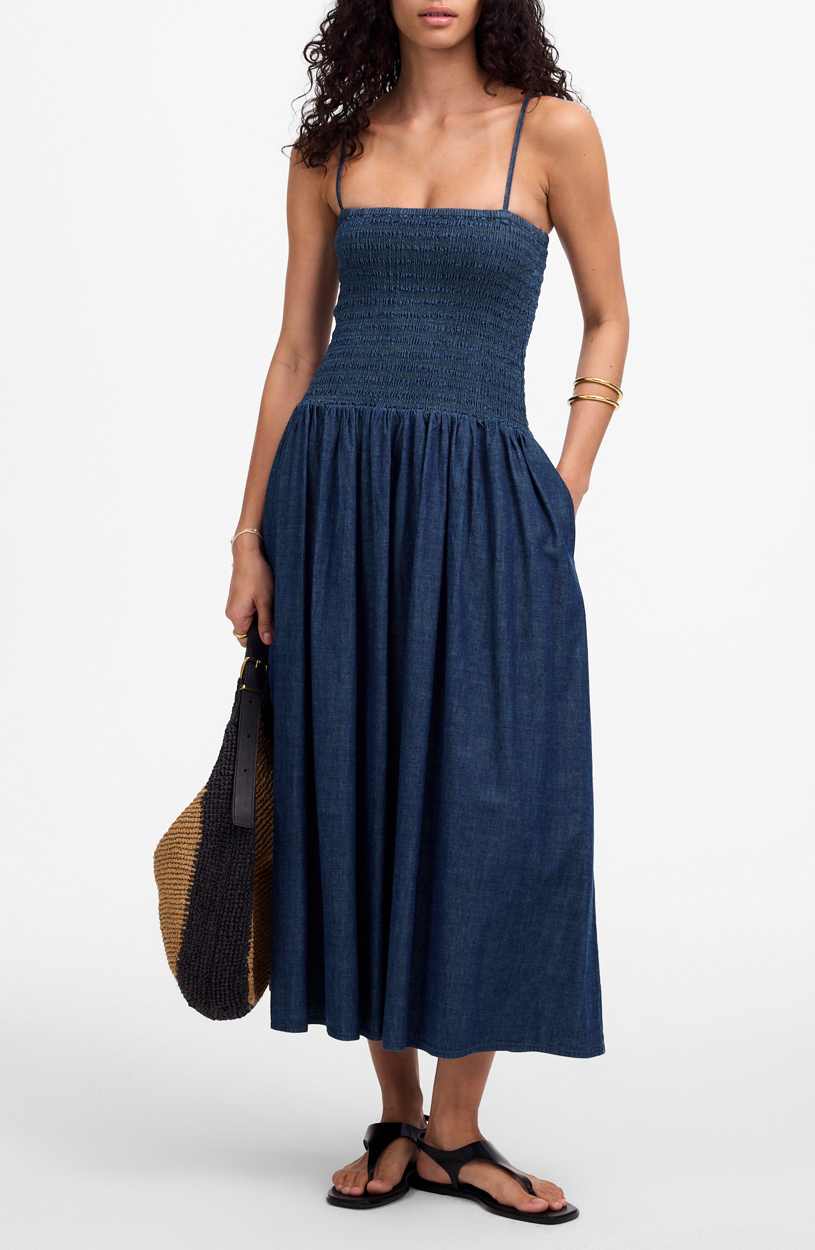 Smocked Midi Sundress - image 1