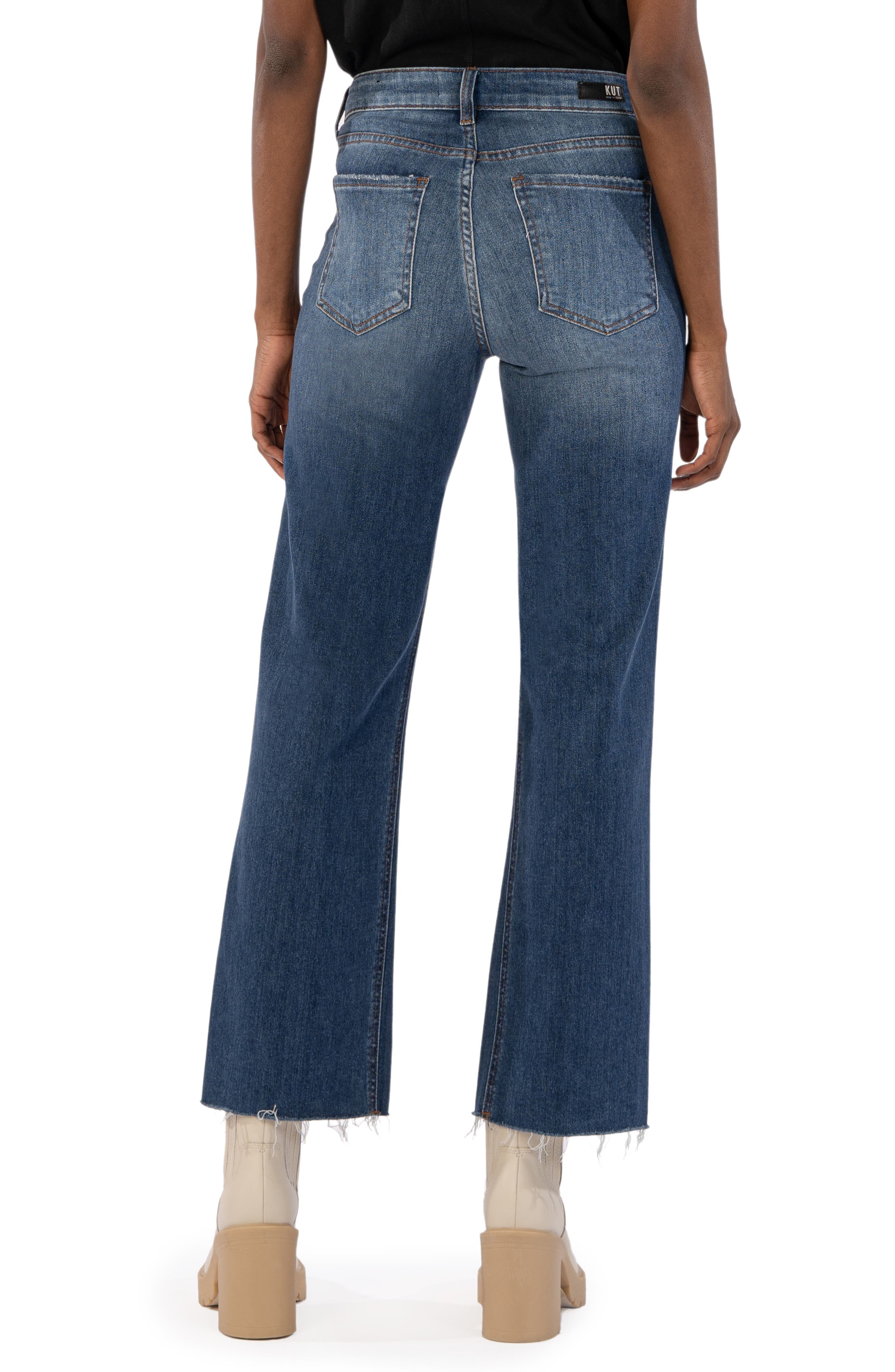 Kelsey Fab Ab Raw Hem High Waist Ankle Flare Jeans - image 2