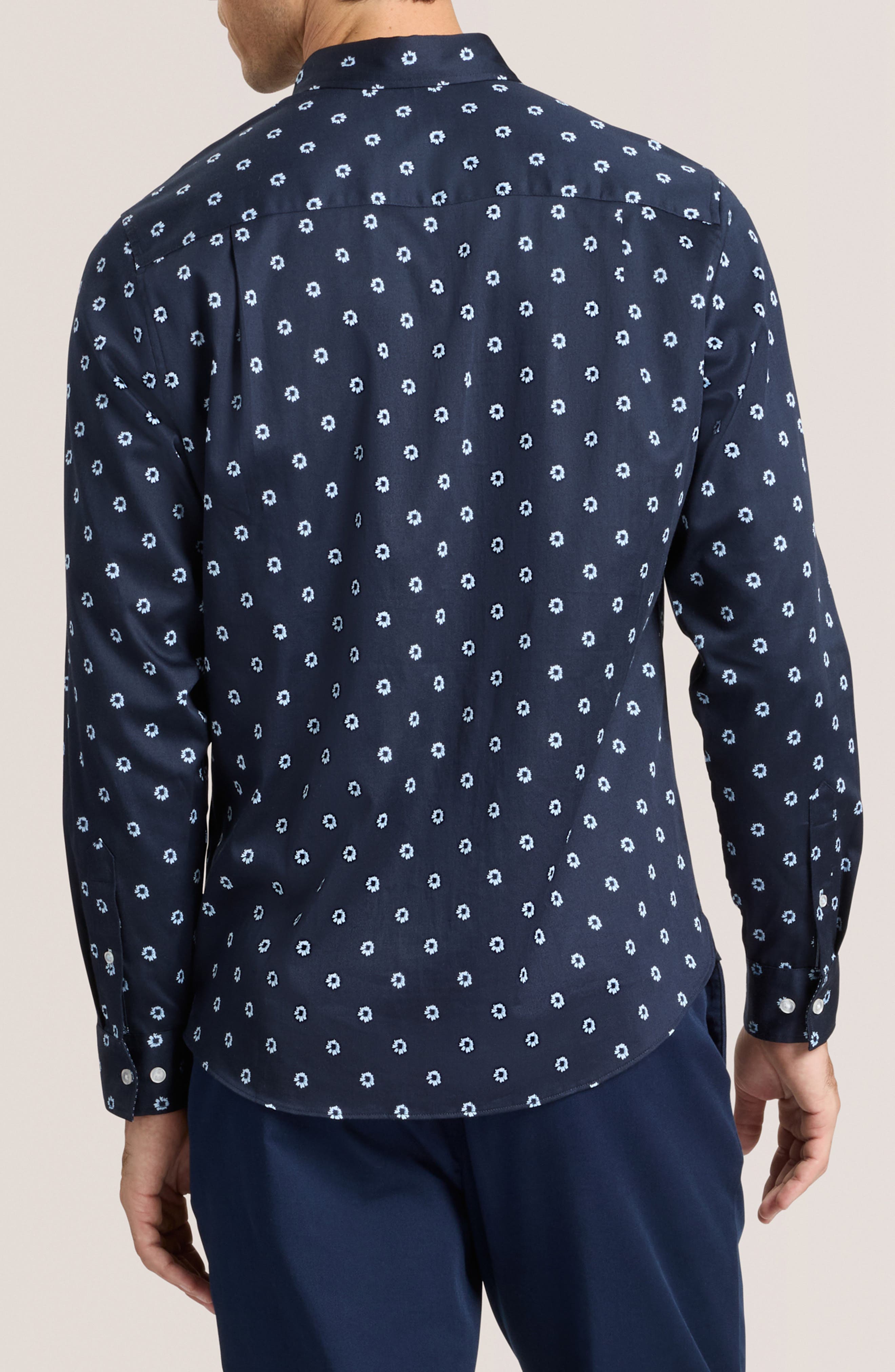 Soren Daisy Print Stretch Cotton Dress Shirt - image 2