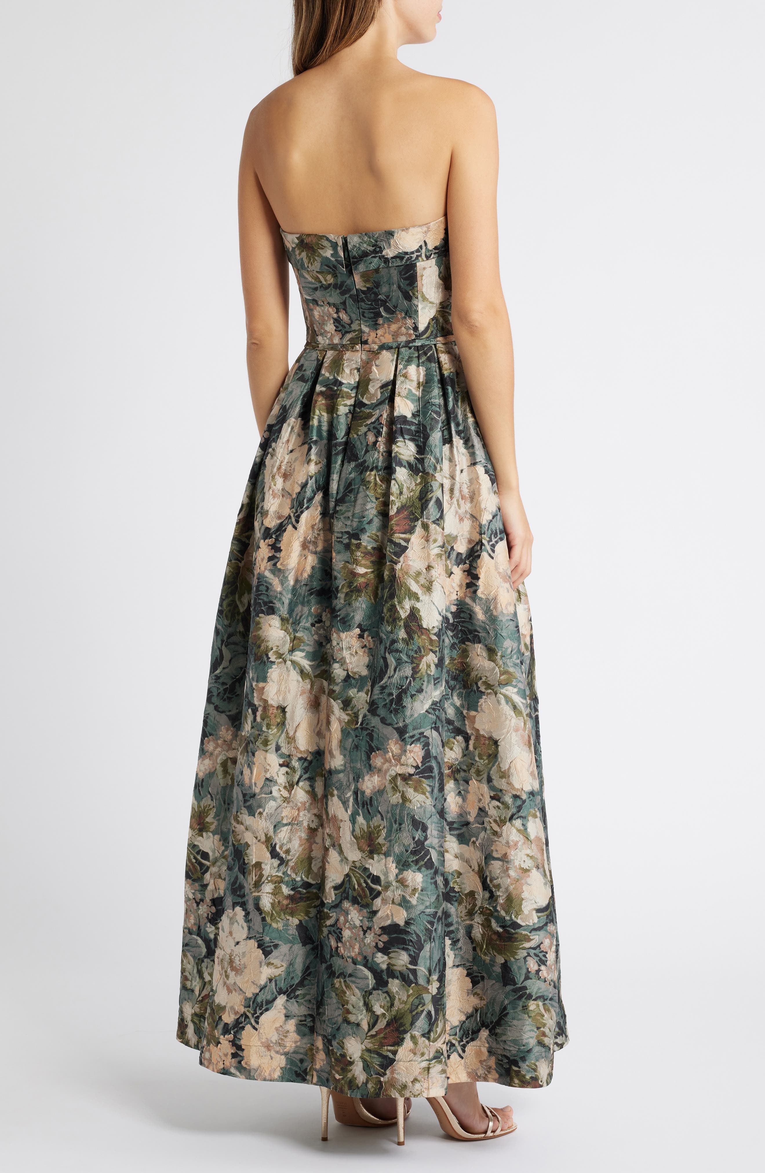 Floral Strapless Ball Gown - image 2