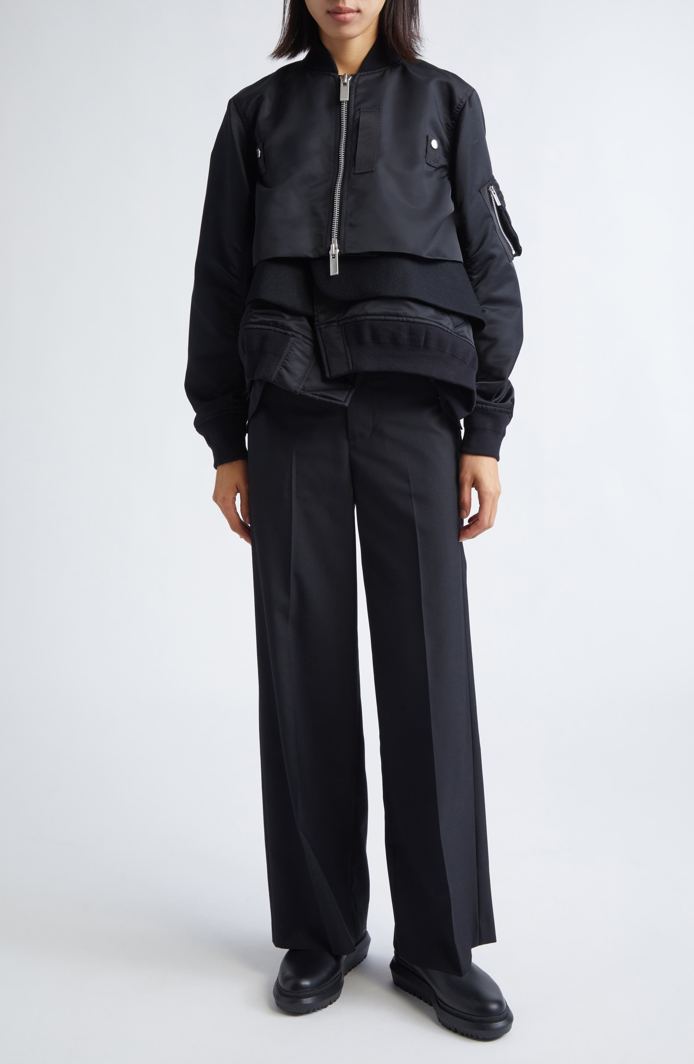 Suiting Mixed Media Straight Leg Pants - image 2