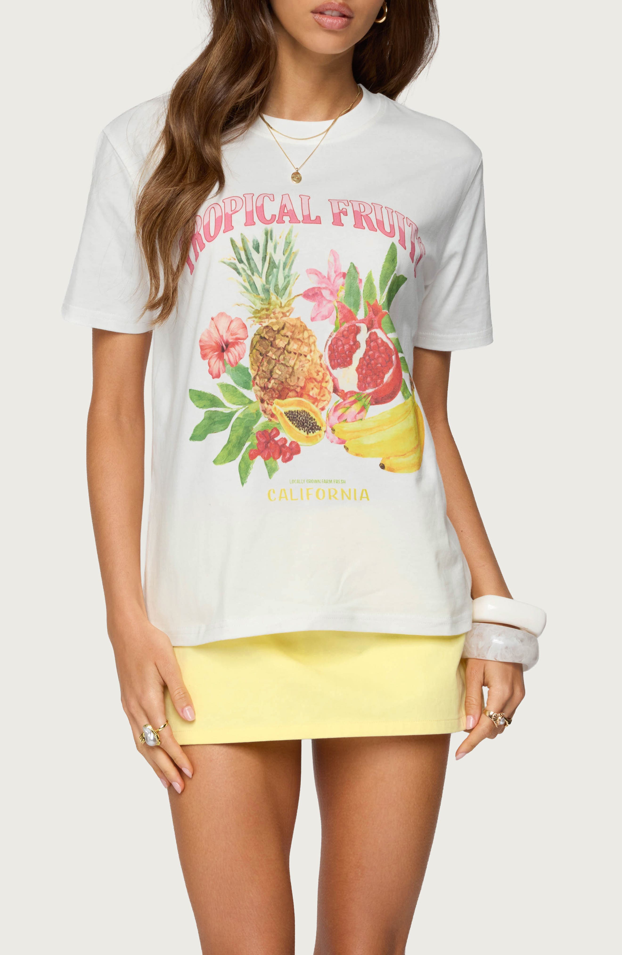 Tropical Fruits Graphic T-Shirt - image 1