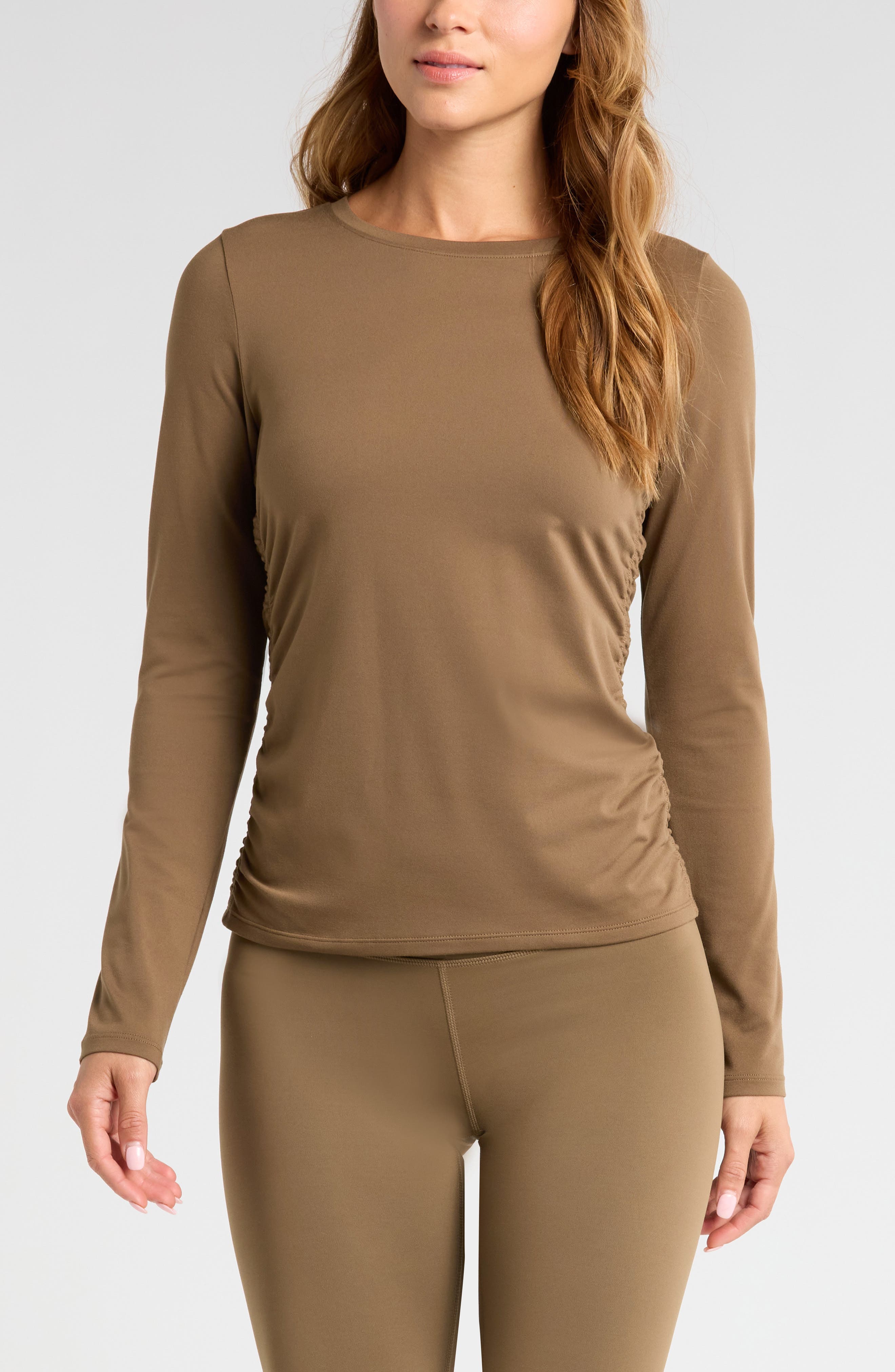 Ruched Long Sleeve T-Shirt - image 1