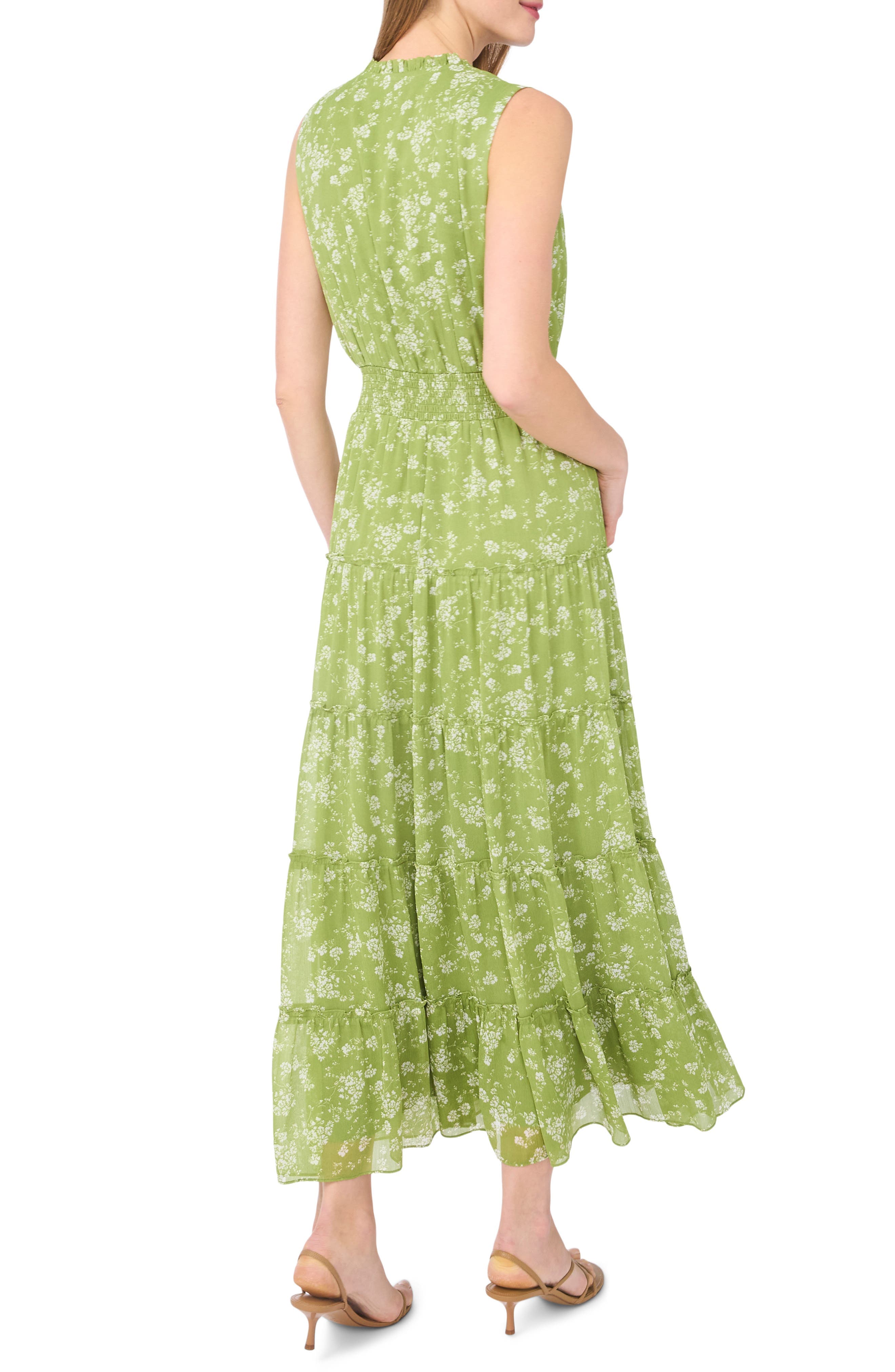 Sleeveless Tie Neck Tiered Maxi Dress - image 2