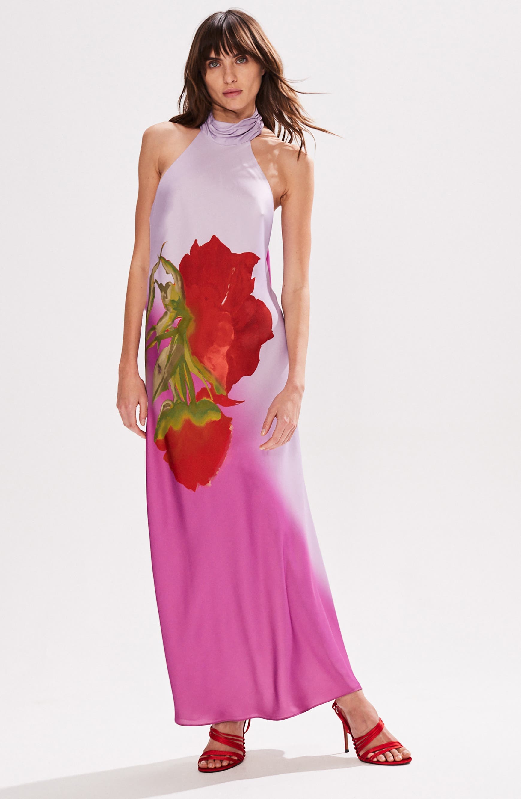 Margot Print Halter Neck Dress - image 1