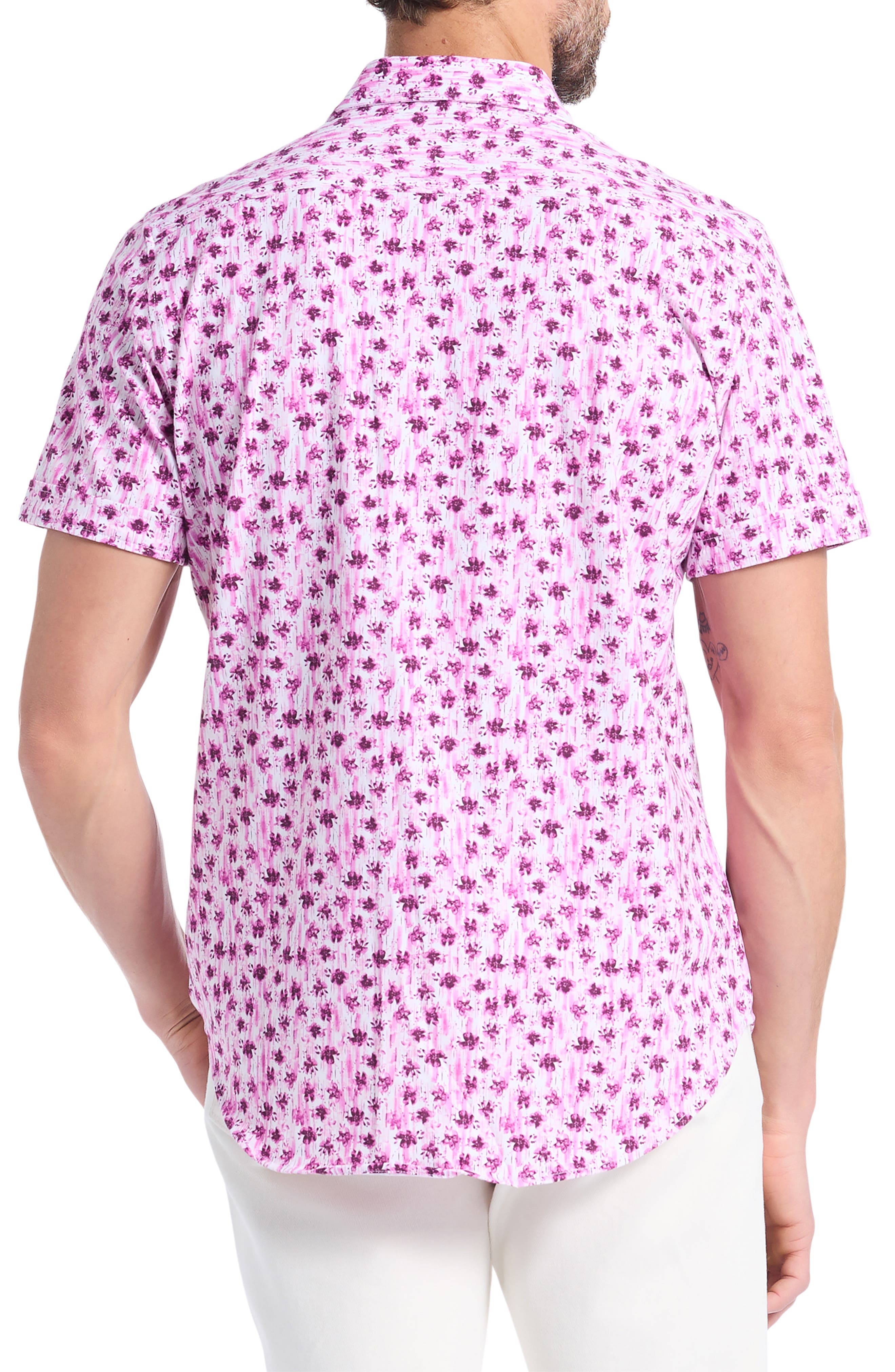 Bramwell Floral Short Sleeve Knit Button-Up Shirt - image 2