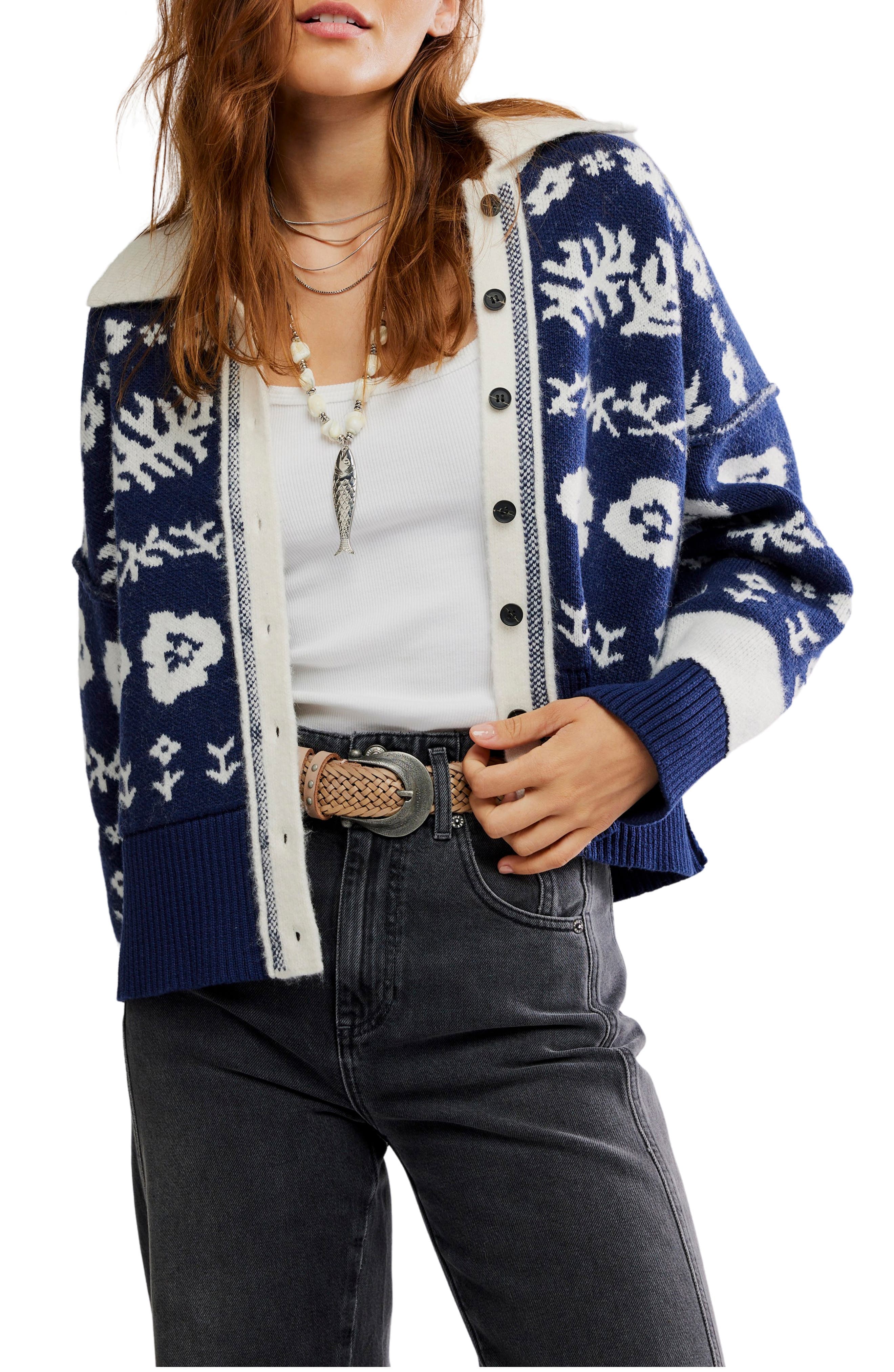 Shelby Floral Jacquard Cardigan - image 1
