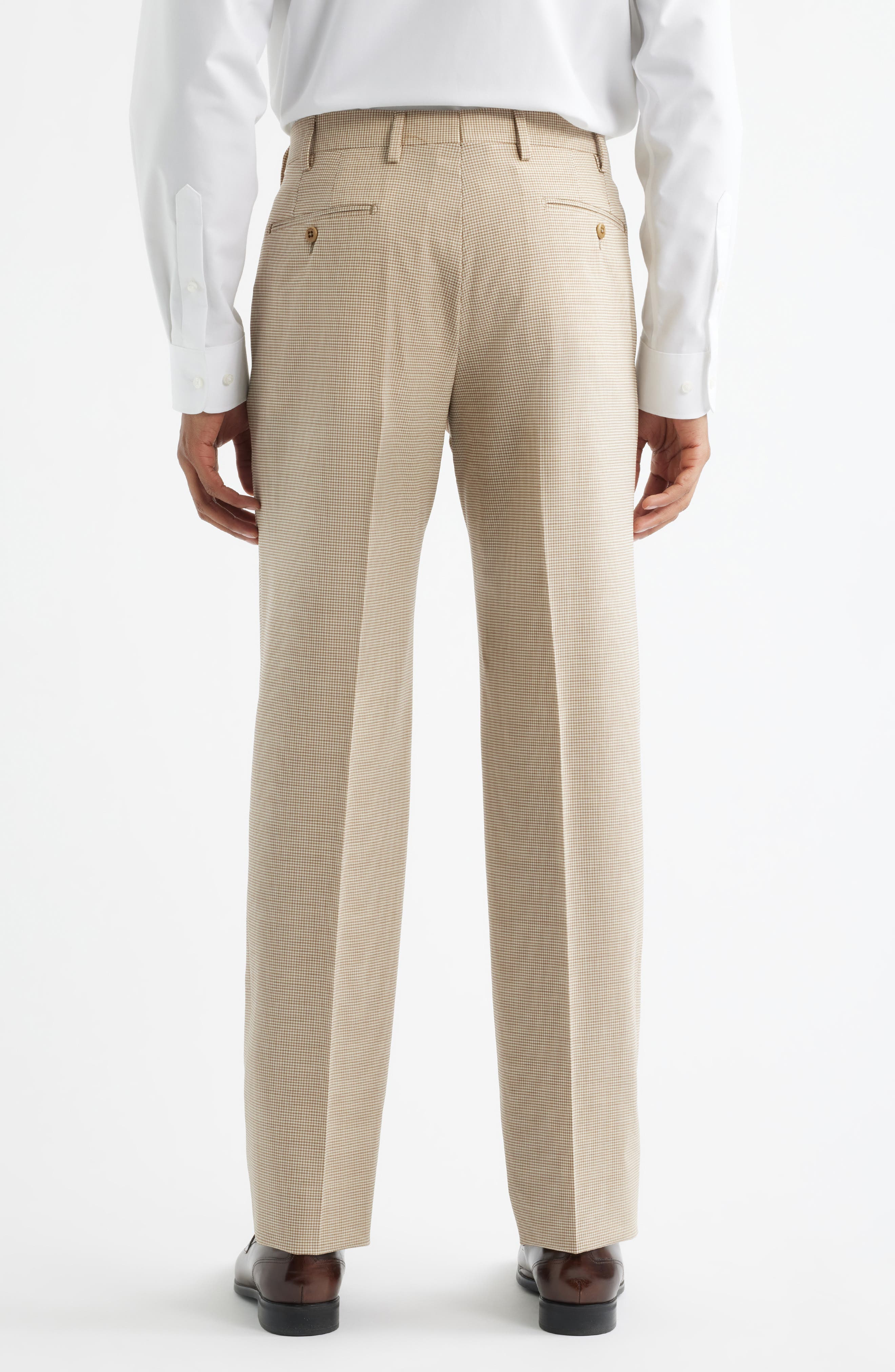 Devon Flat Front Plaid Wool Dress Pants - image 2