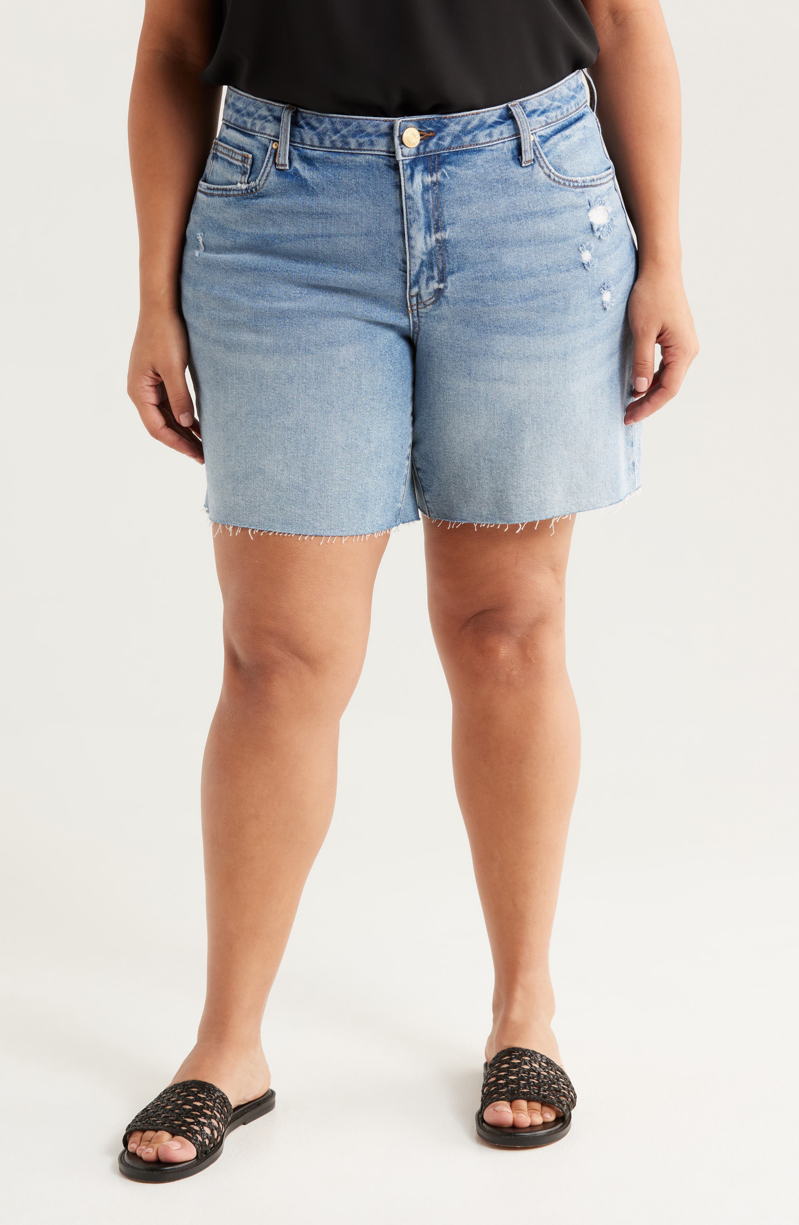 Hailey Cutoff Bermuda Denim Shorts - image 1