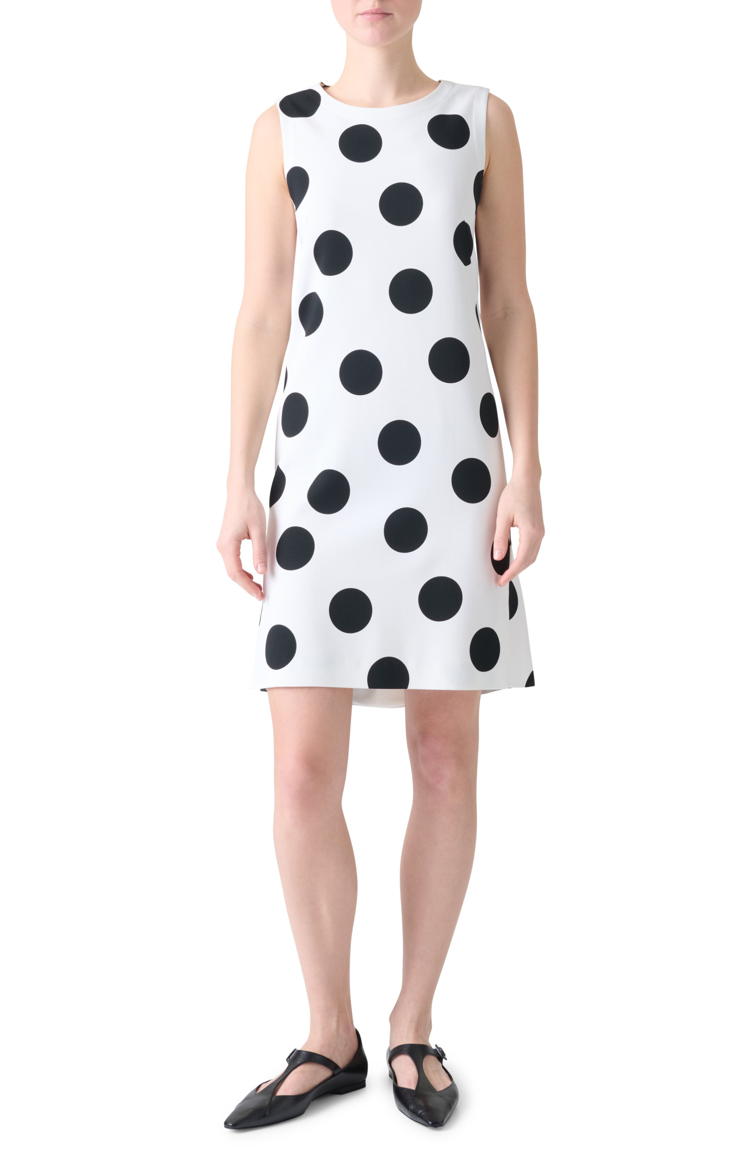 Polka Dot Sleeveless Shift Dress - image 1