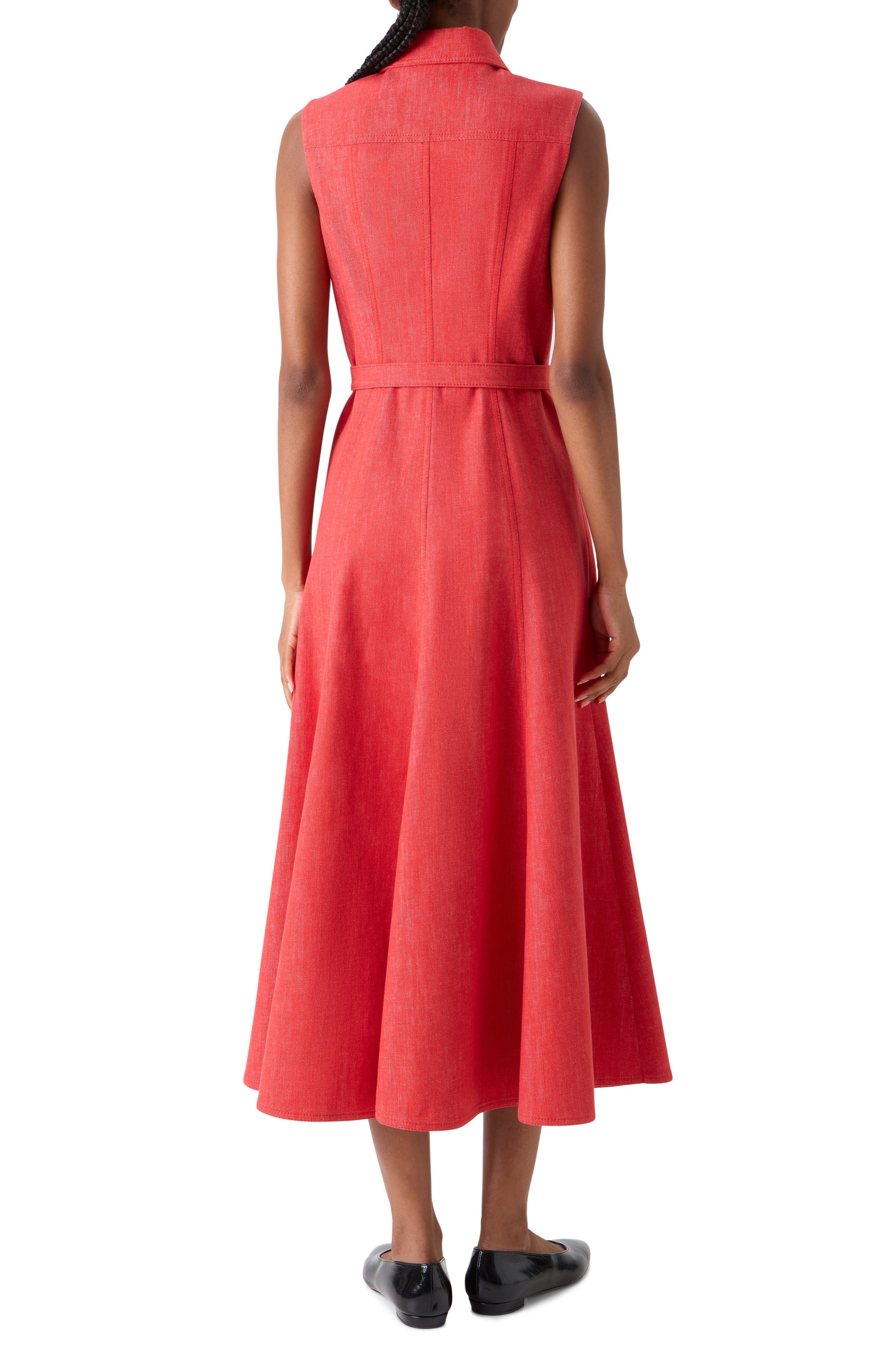 Belted Stretch Denim Shirtdress - image 2
