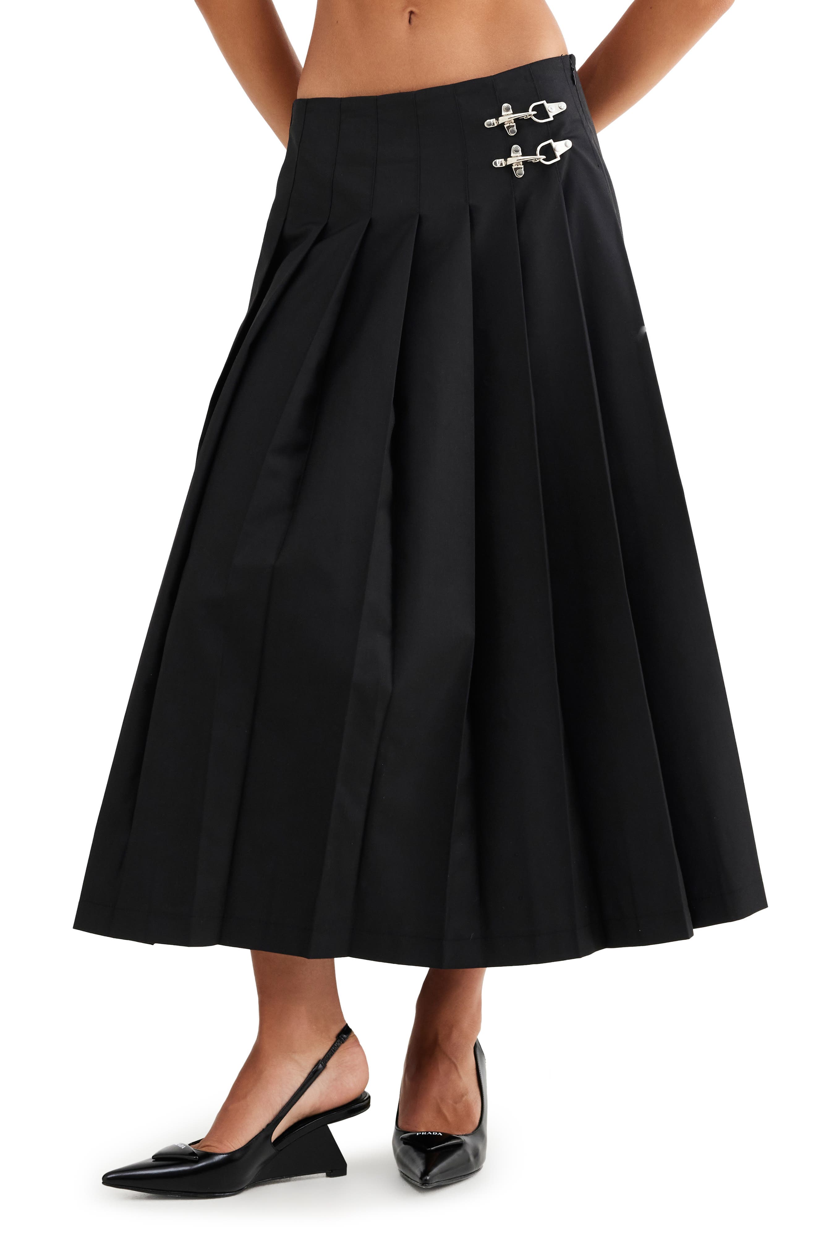 Fame Pleated Midi Skirt - image 1