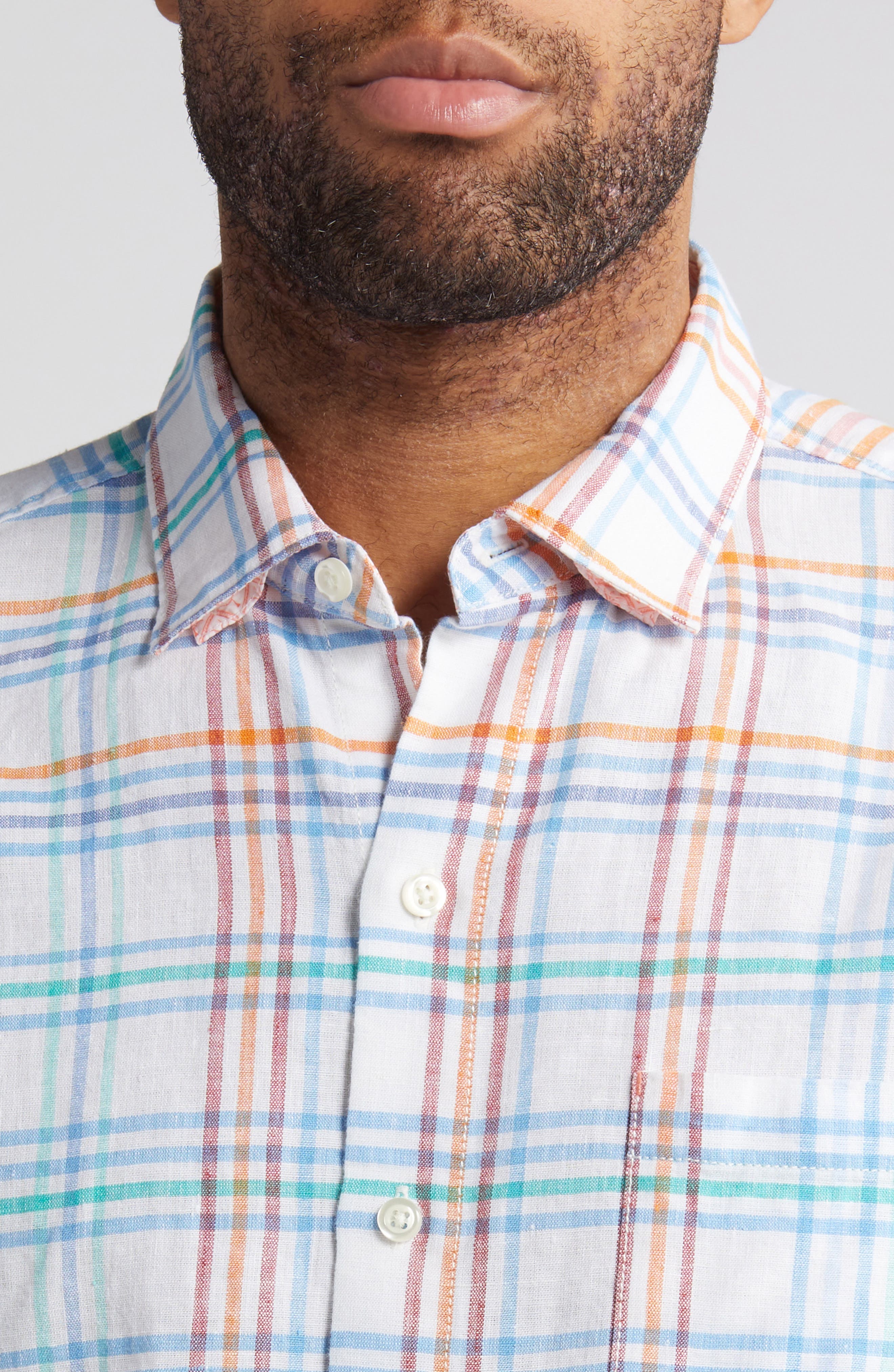 Barbados Breeze La Vida Check Linen Blend Button-Up Shirt - image 2