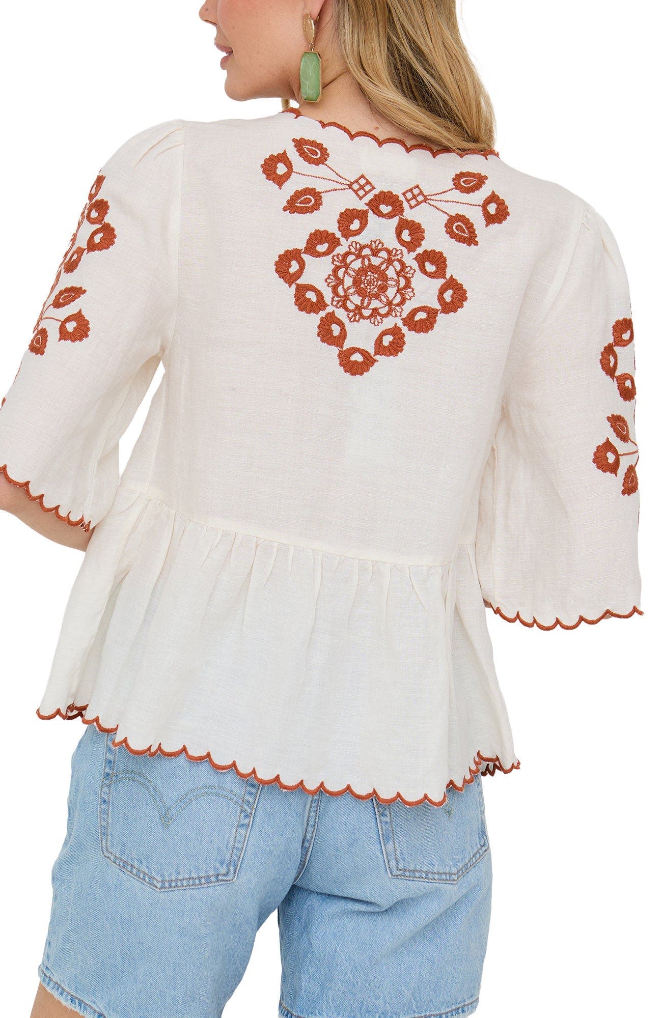 Aubrey V-Neck Embroidered Blouse - image 4