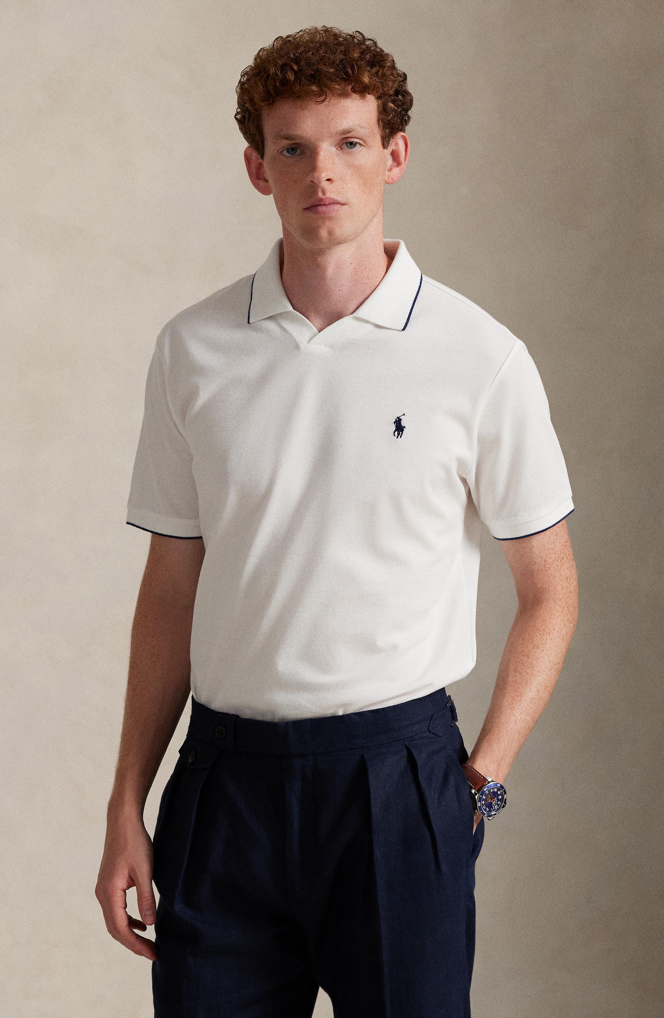 Jacquard Mesh Polo Shirt - image 2