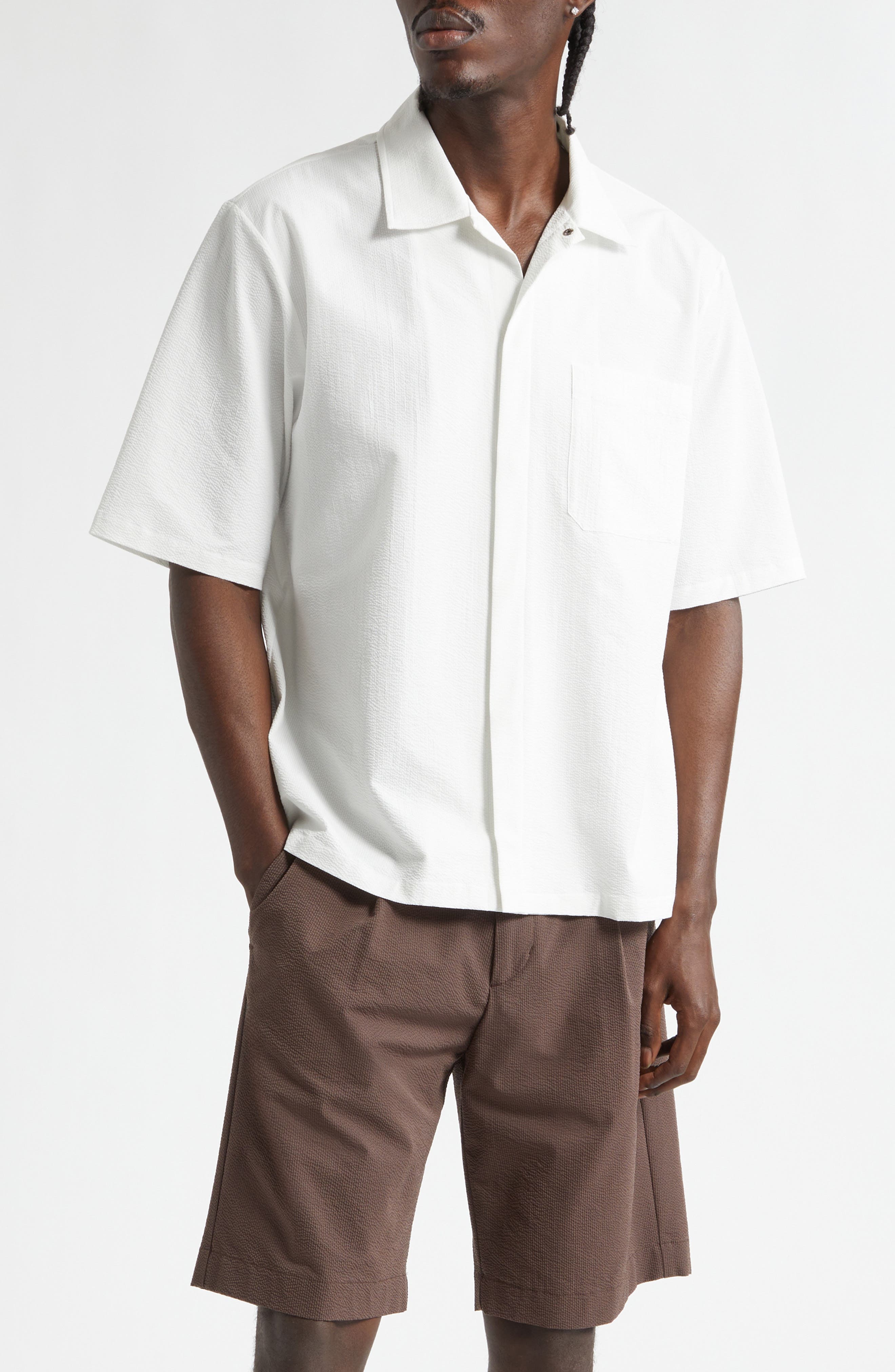 Seersucker Camp Shirt - image 1
