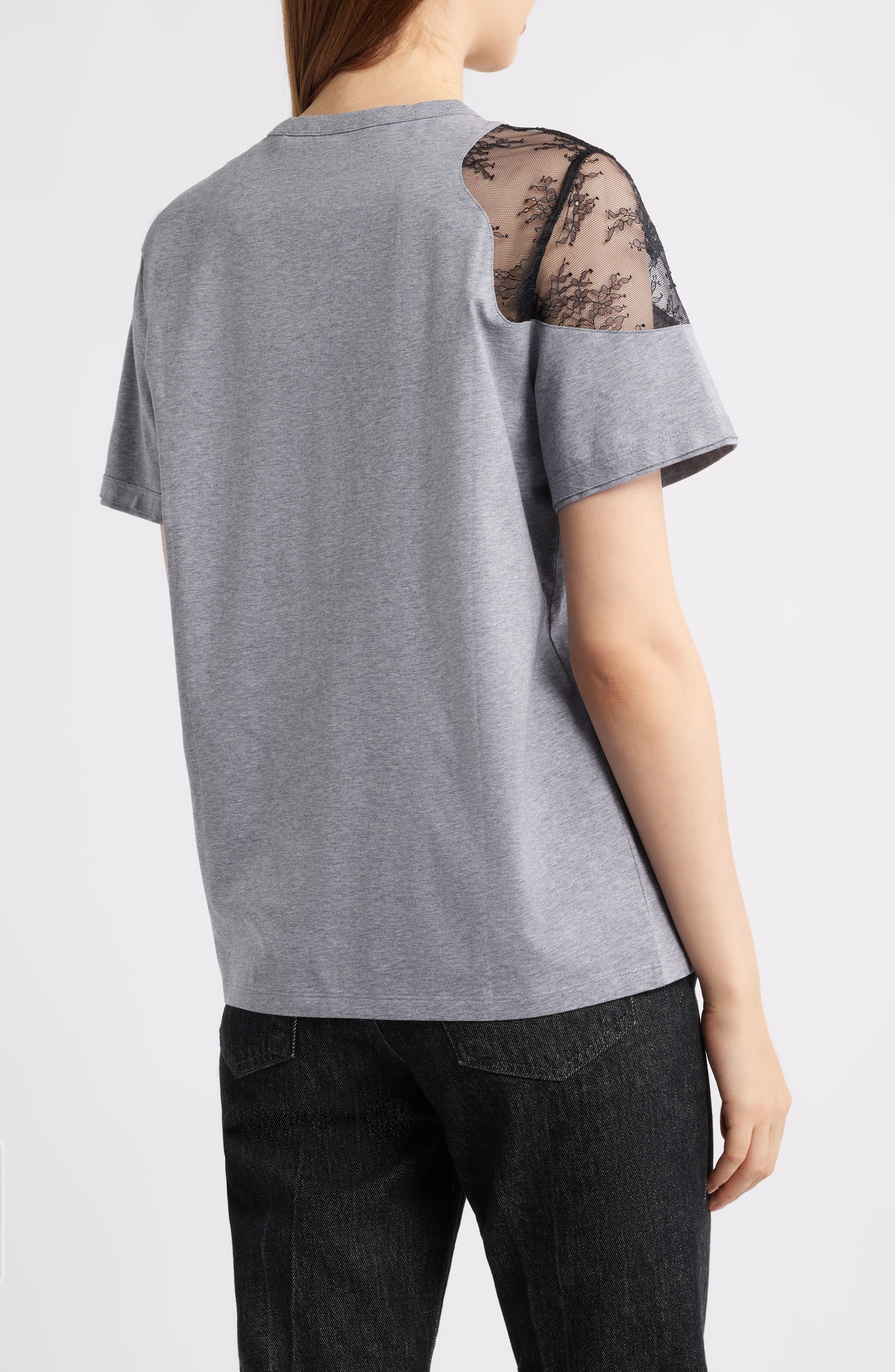 Eptima Lace Inset Cotton T-Shirt - image 2