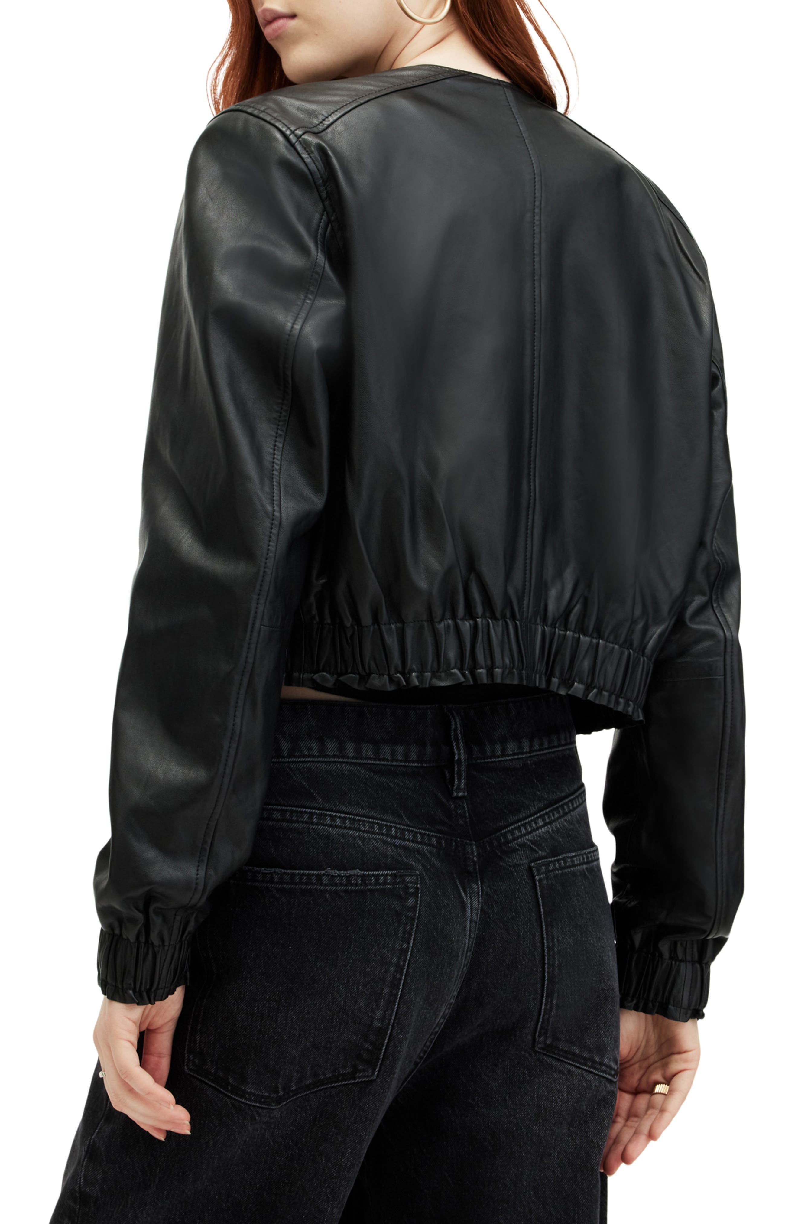 Everly Leather Bomber Jacket - image 2