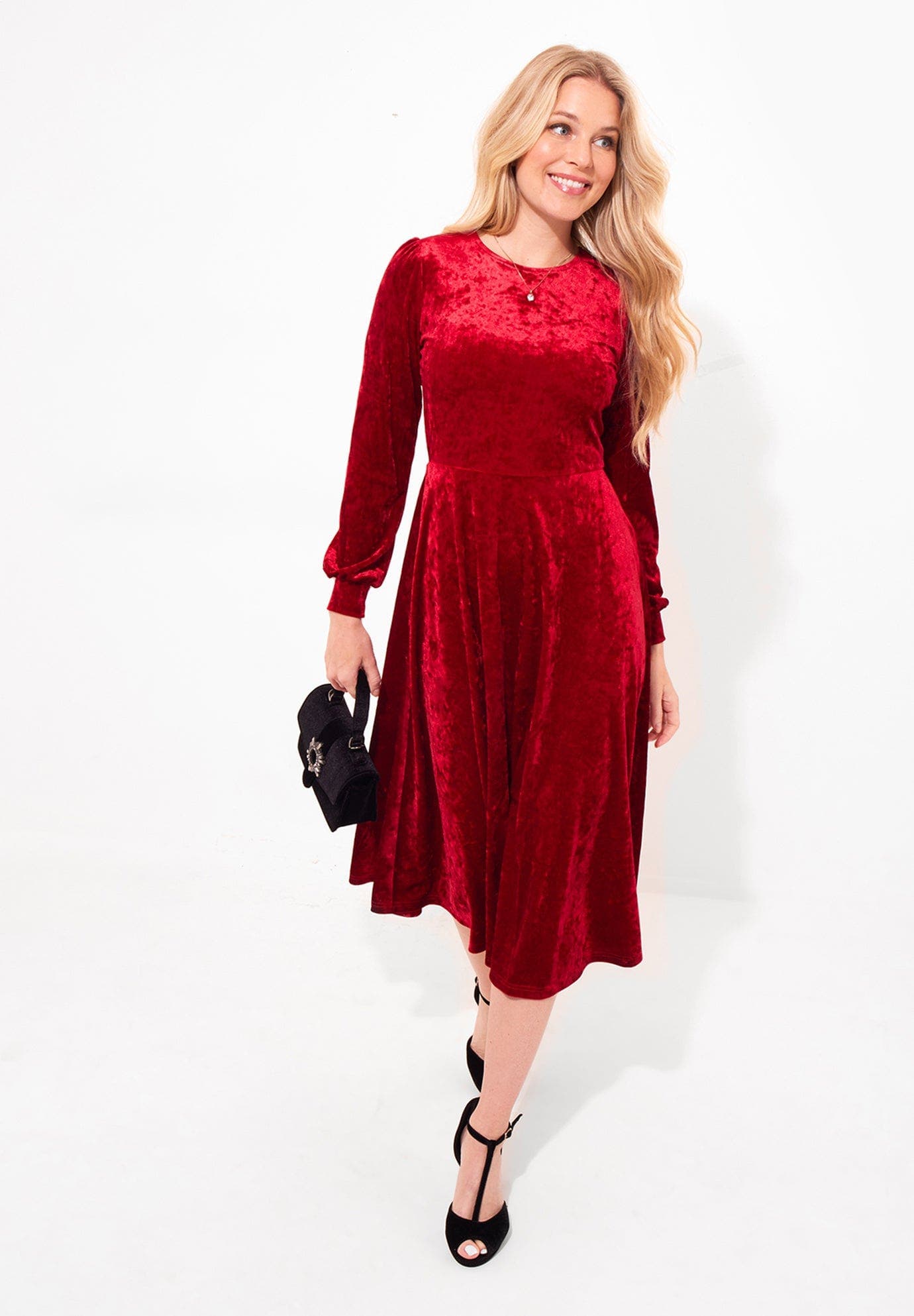 Crushed Velvet Midi Dress - image 2
