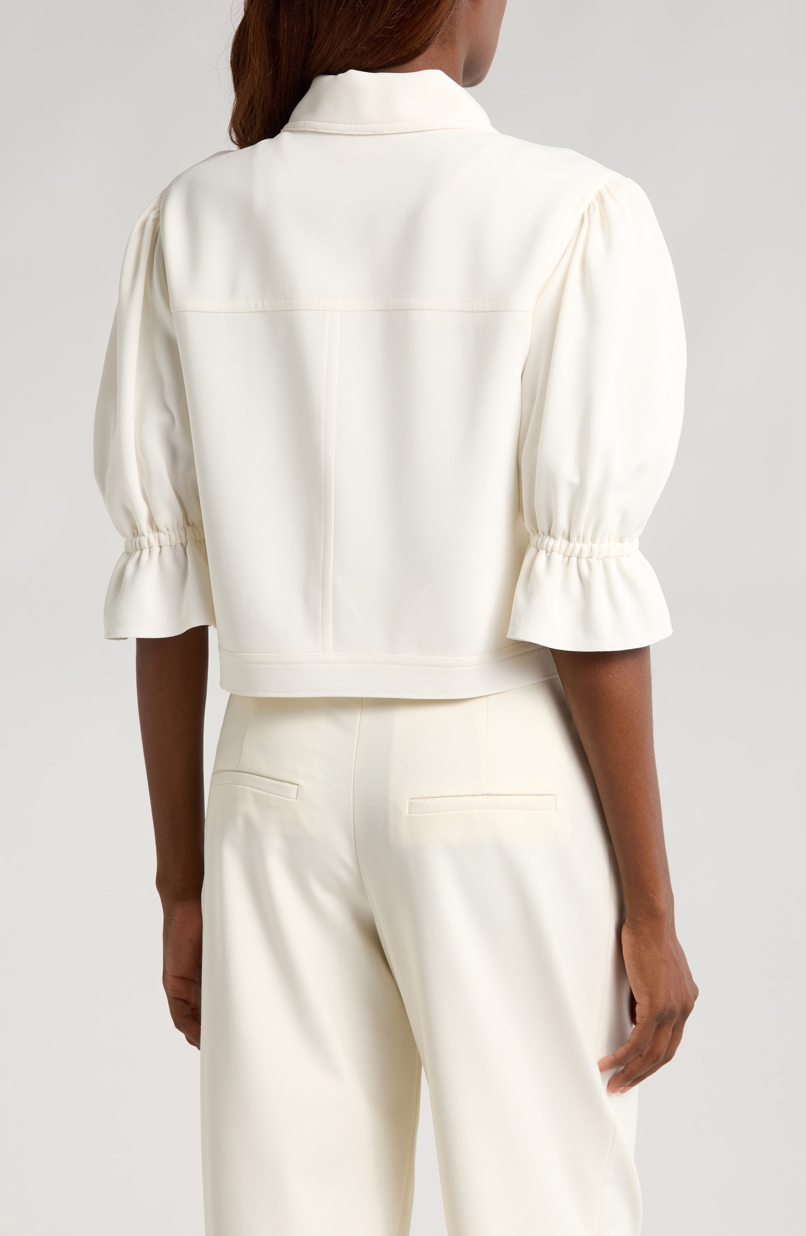 Julieta Flower Button Crop Jacket - image 2
