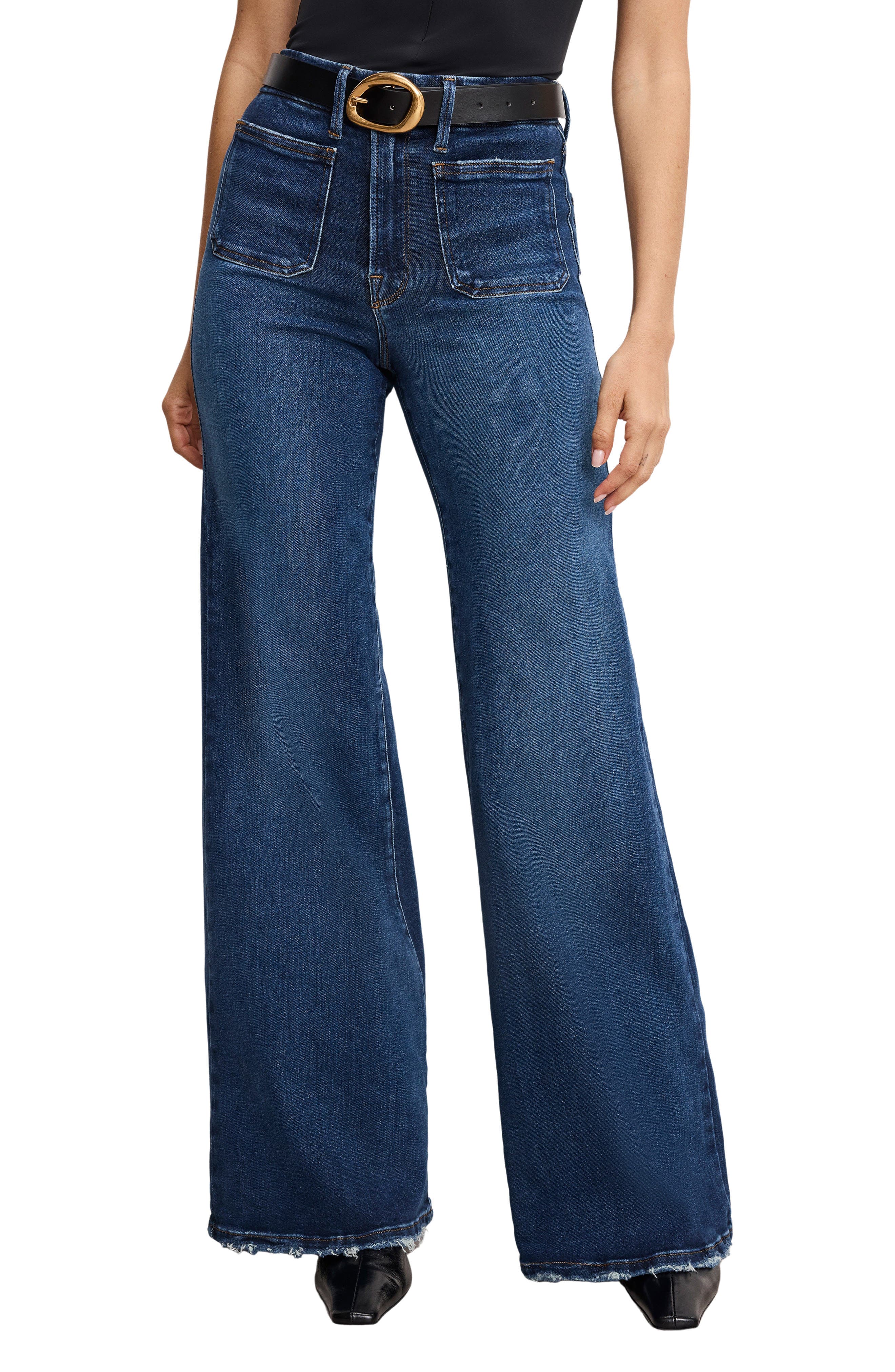 Good Waist Patch Pocket Palazzo Jeans - image 1