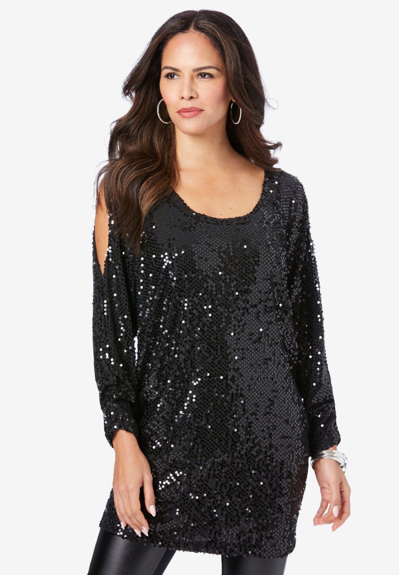 Cold-Shoulder Sequin Tunic - image 2