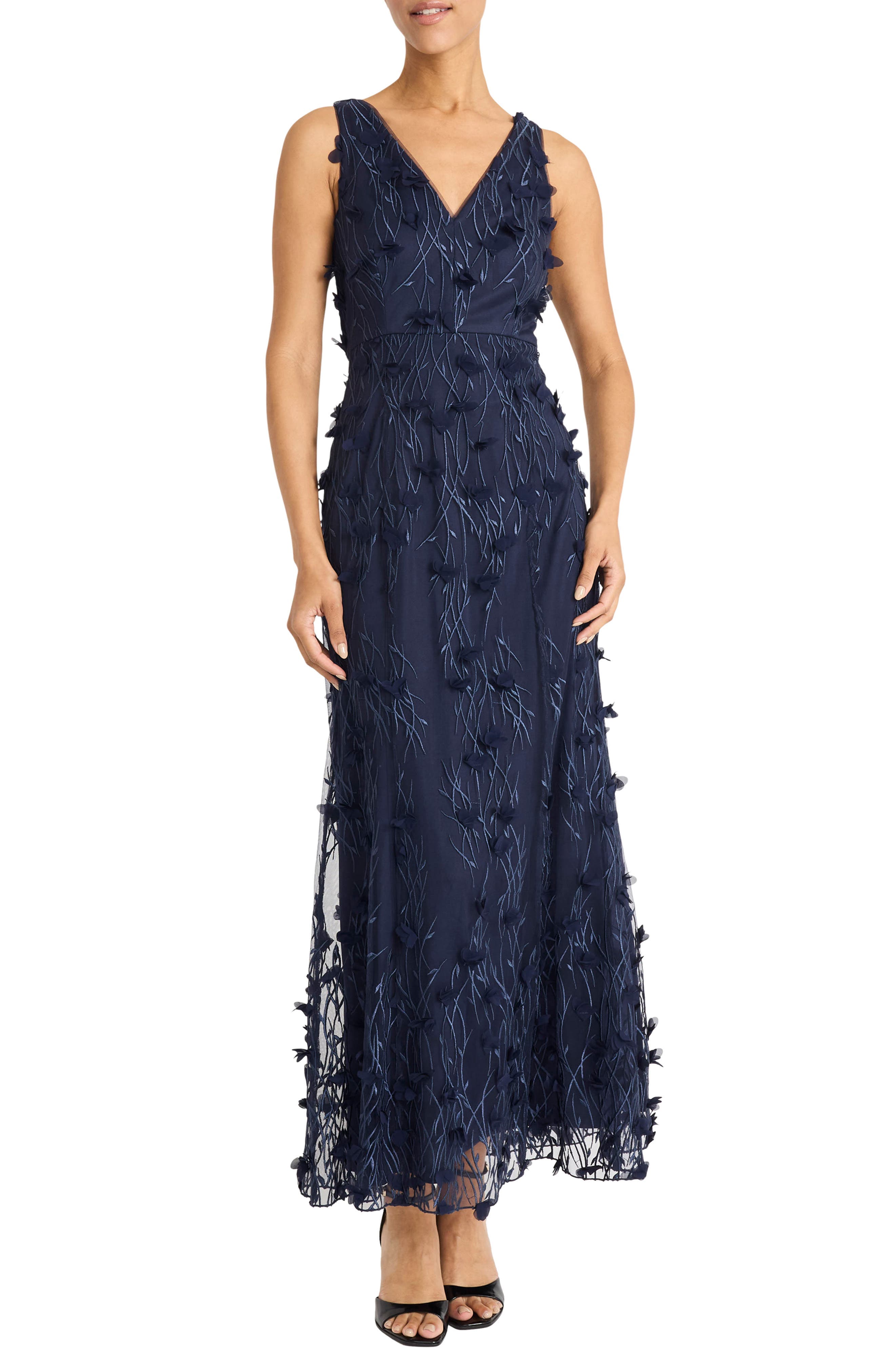 3D Embroidered Sleeveless Gown - image 1