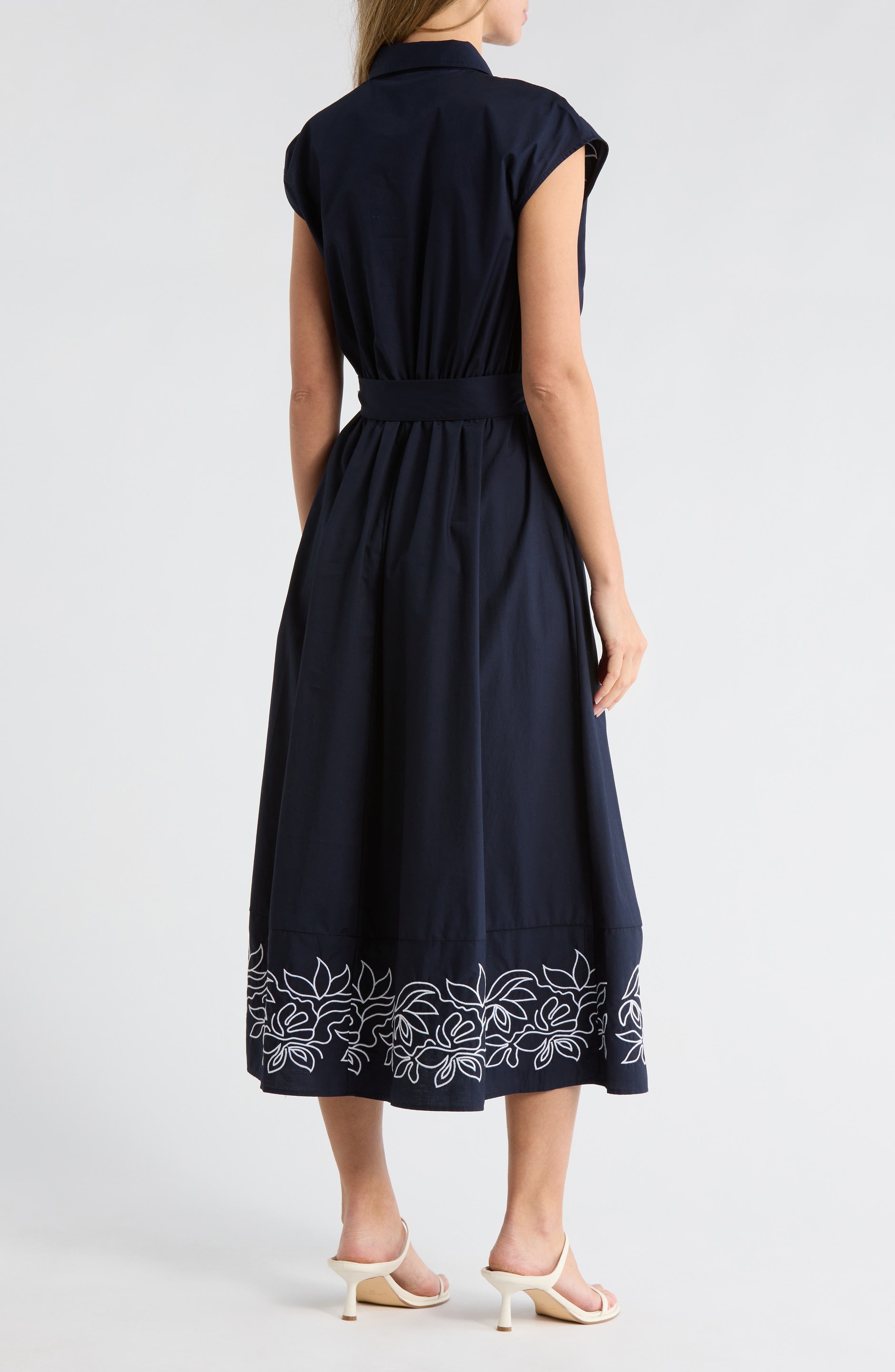 Floral Embroidered Poplin Shirtdress - image 4