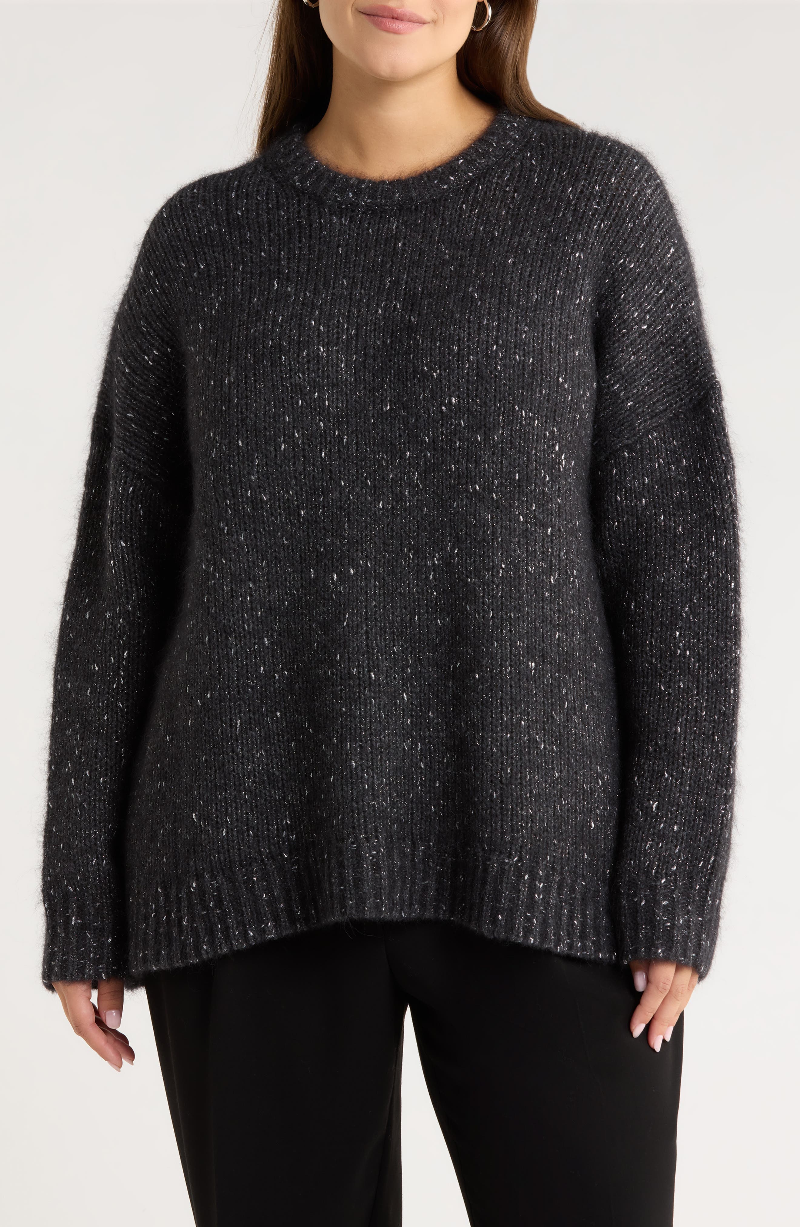 Metallic Crewneck Sweater - image 1