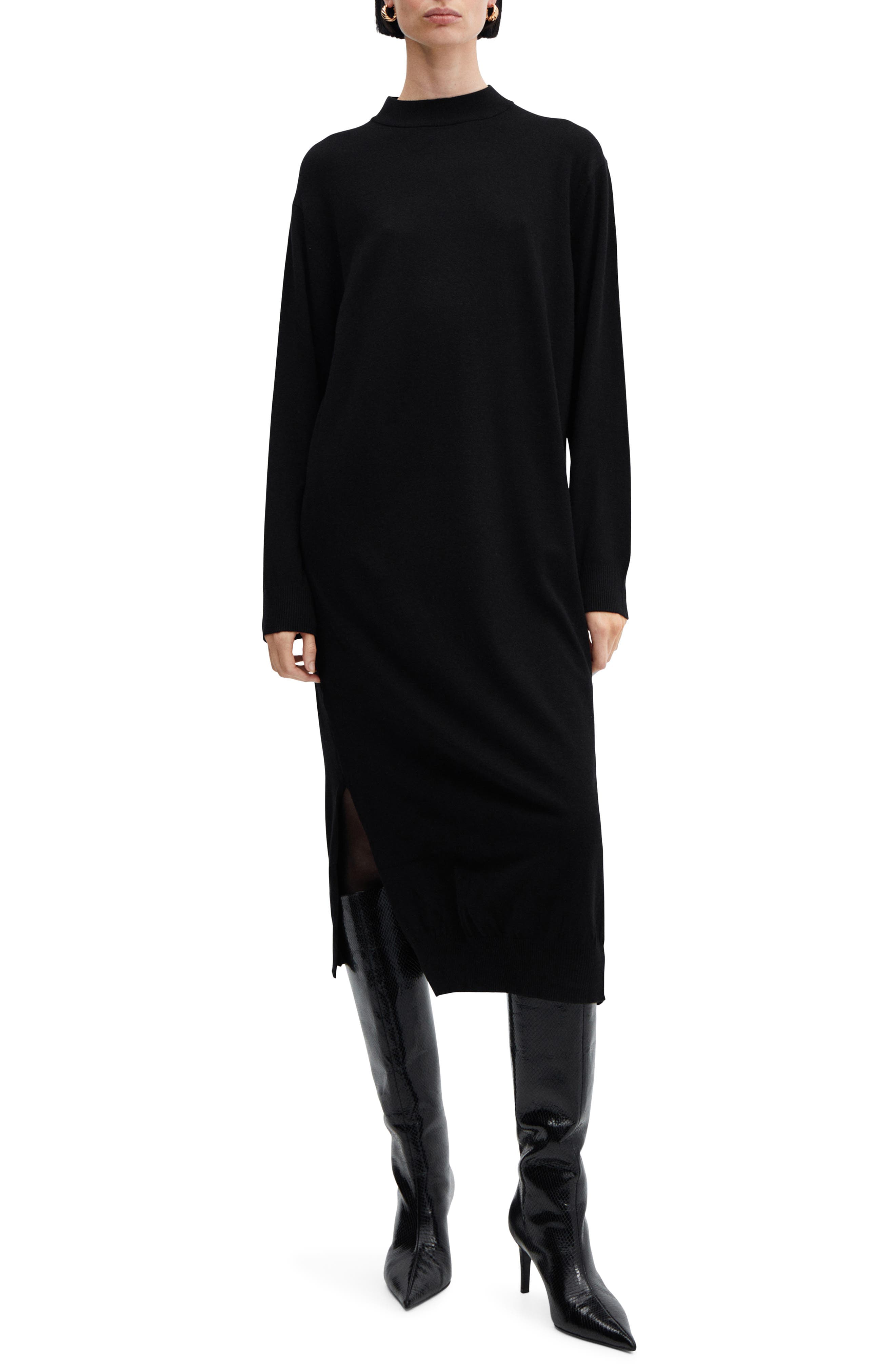 Oversize Long Sleeve Midi Sweater Dress - image 1
