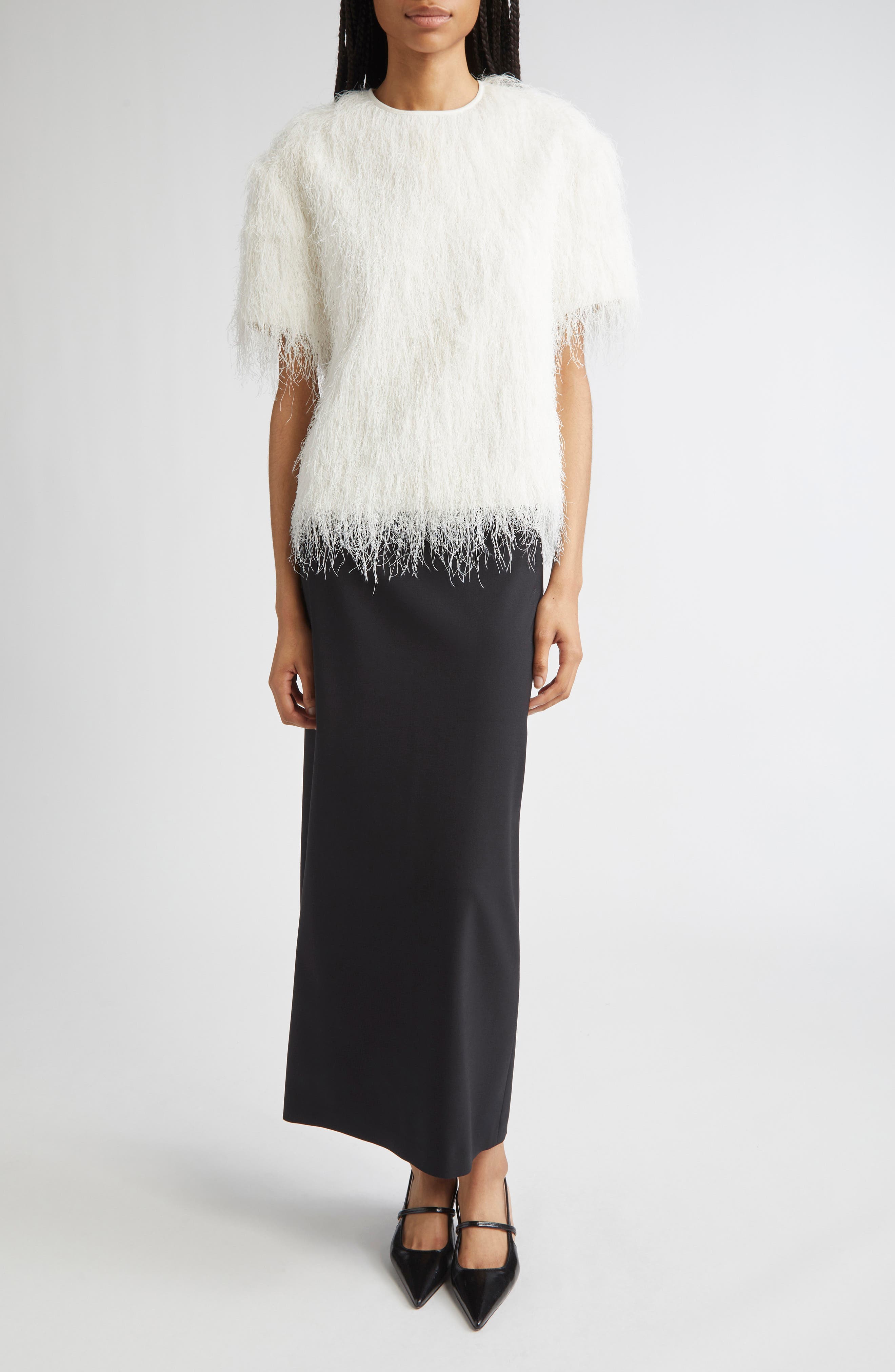 Zaro Short Sleeve Fringe Top - image 2