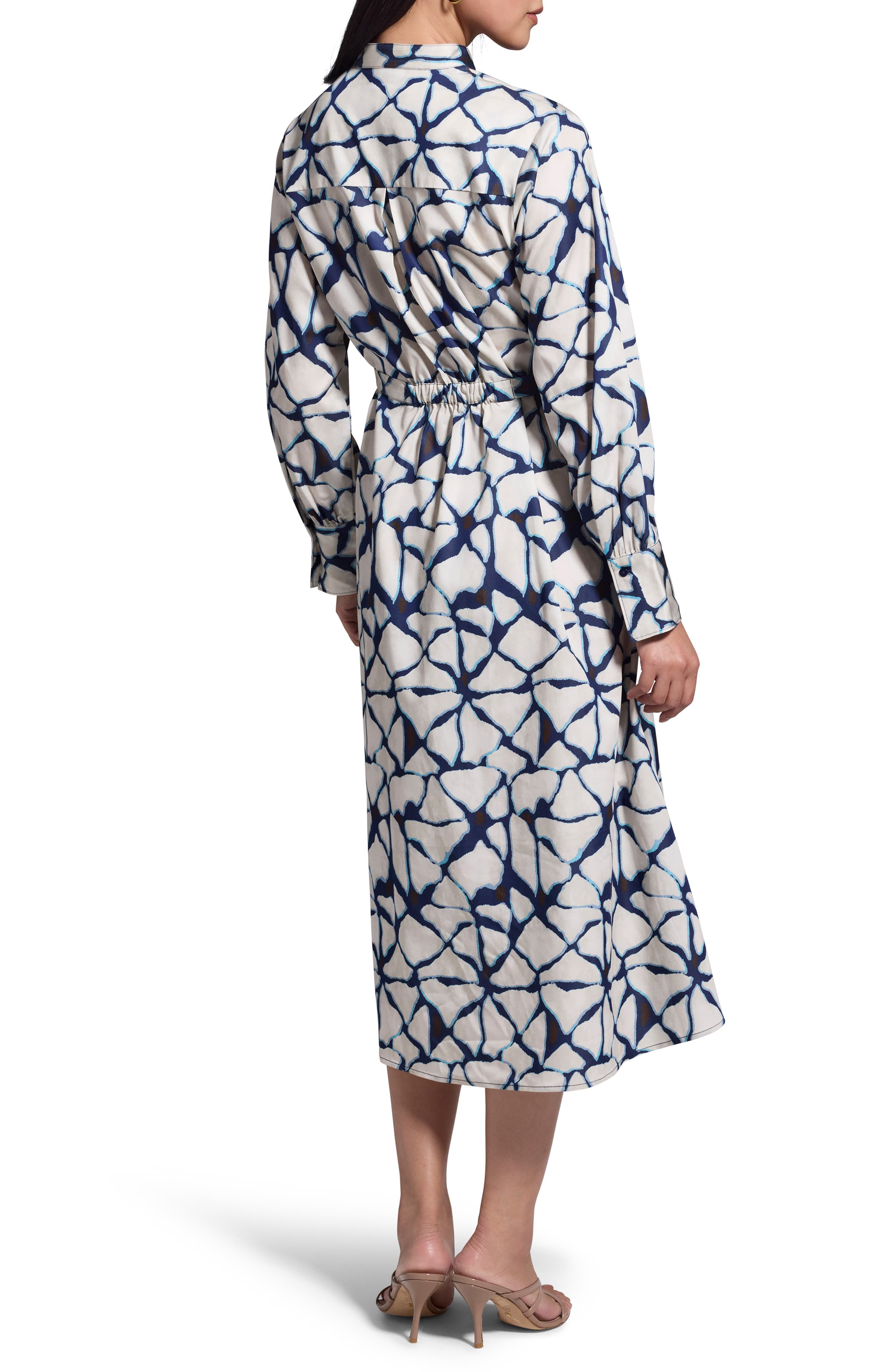 Fractured Print Long Sleeve Shirtdress - image 2