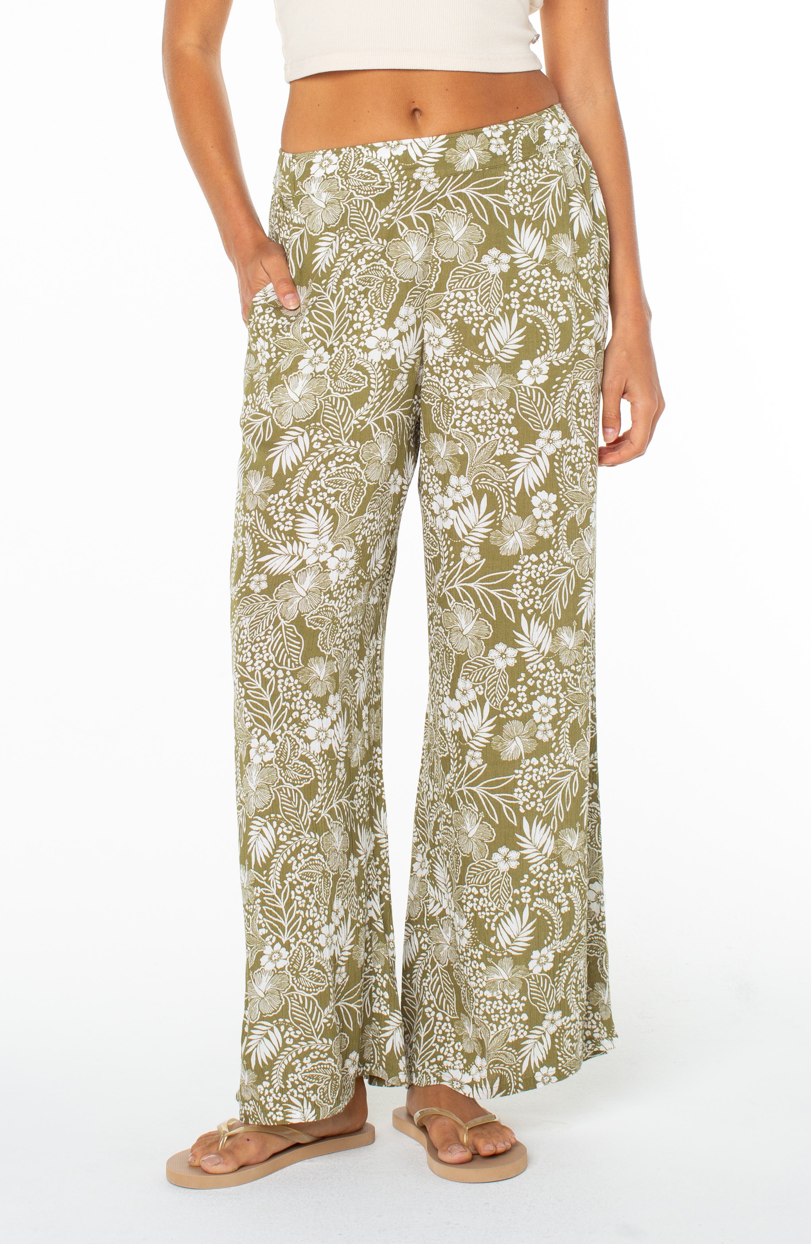 Midnight Ave Floral Wide Leg Pants - image 1