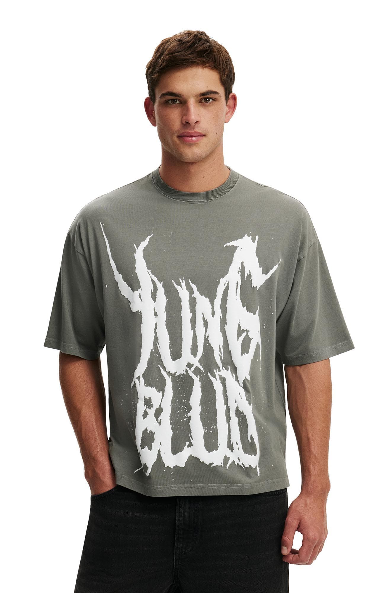 Men's Cropped Fit Music T-Shirt - image 5
