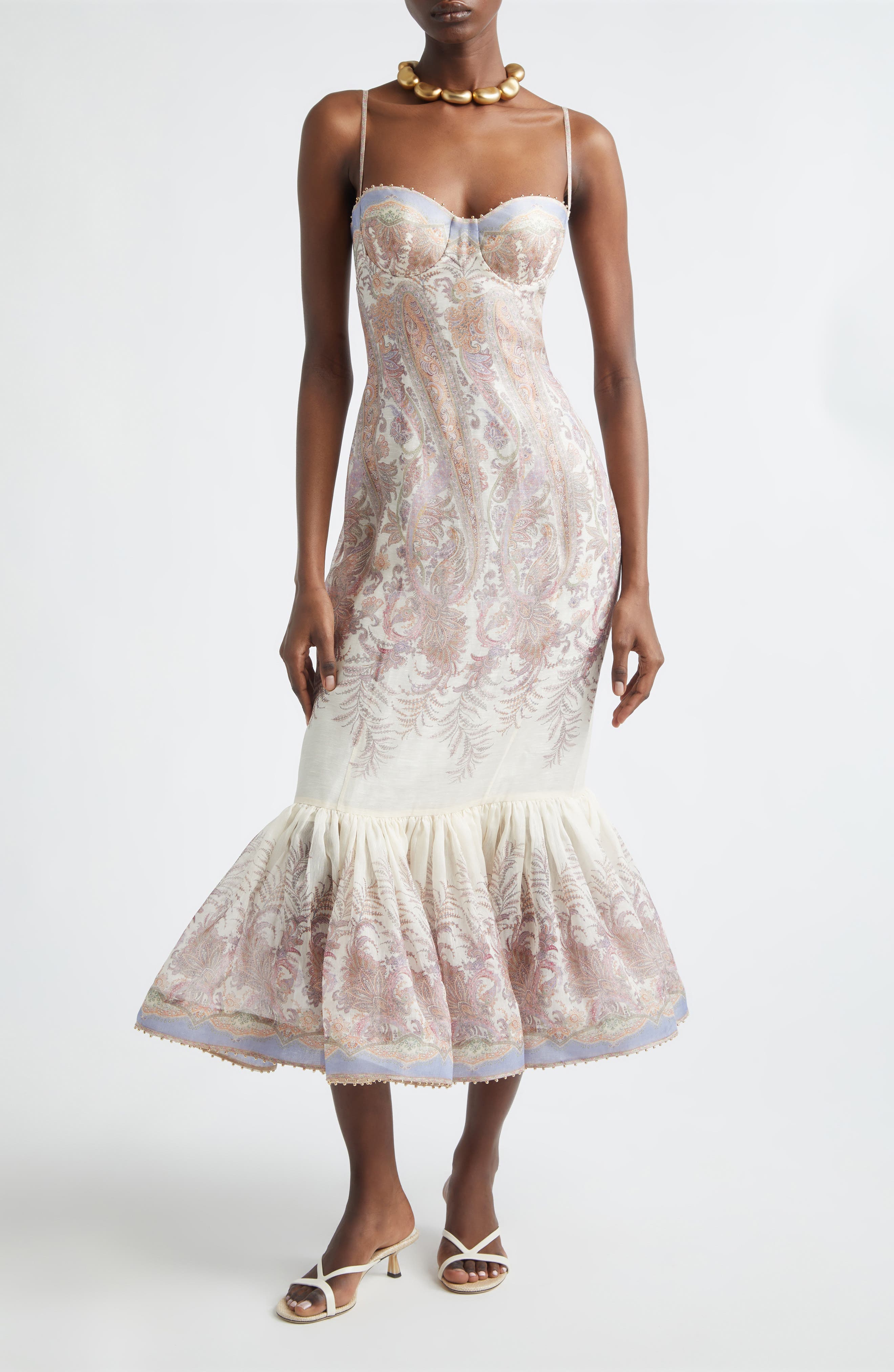 Alchemy Paisley Print Linen & Silk Dress - image 1