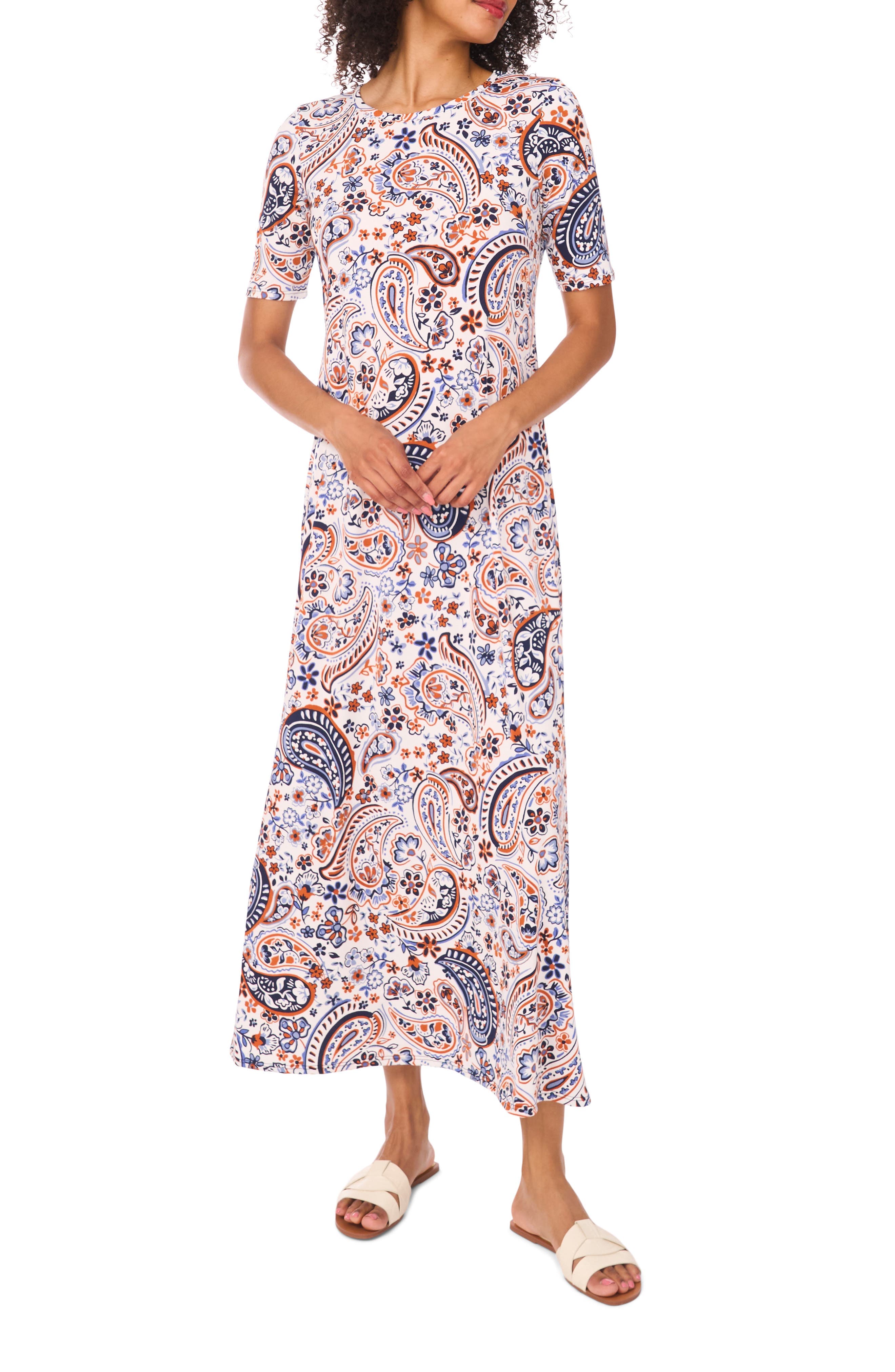 Print Stretch Jersey Maxi Dress - image 1