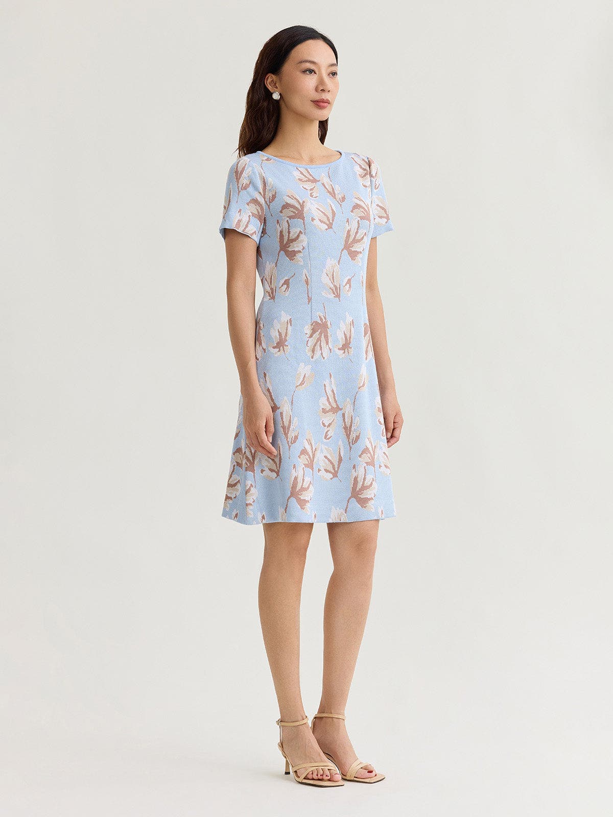 A-Line Floral Soft Knit Dress - image 4