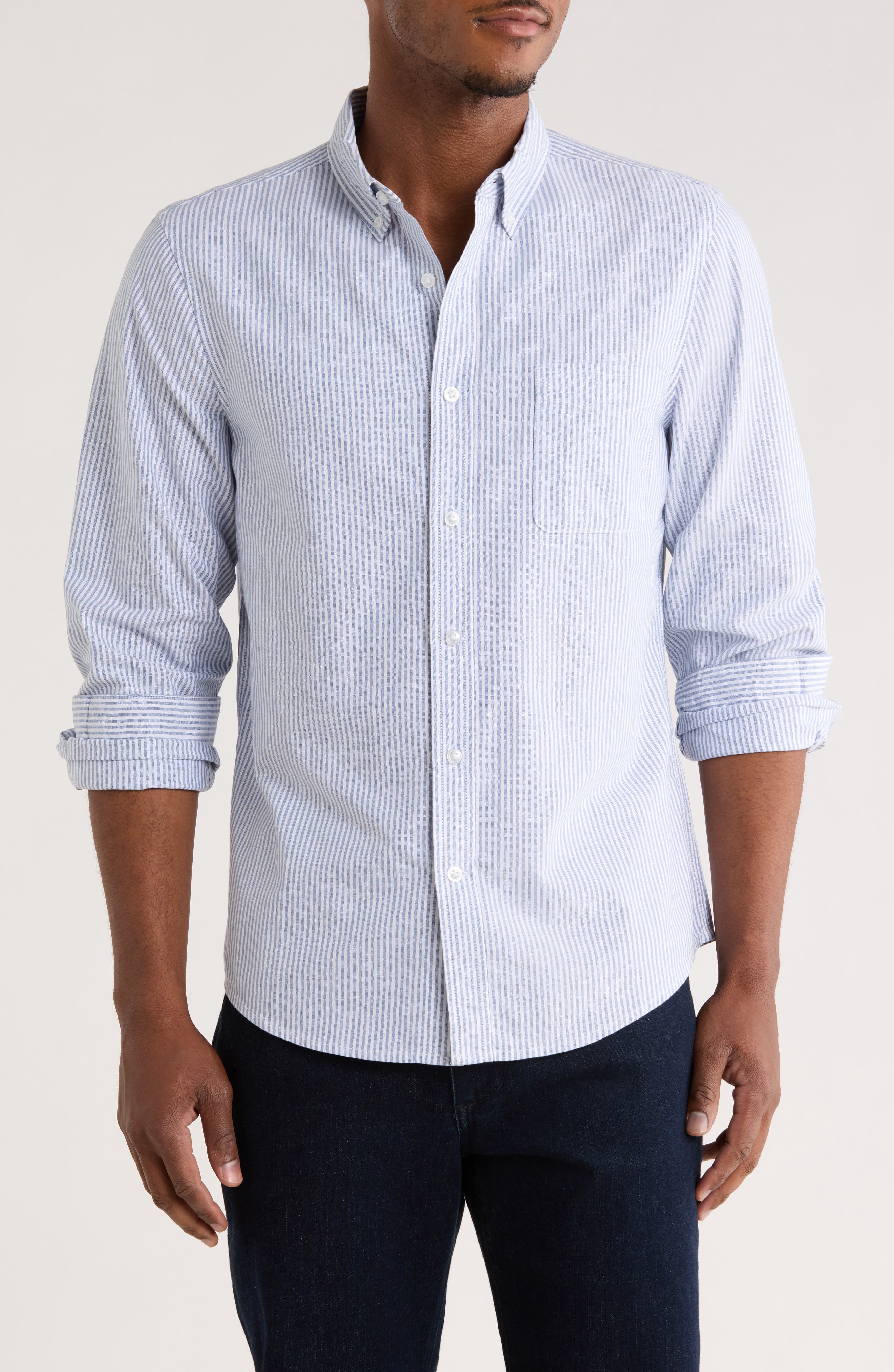 Stripe Cotton Oxford Button-Down Shirt - image 3