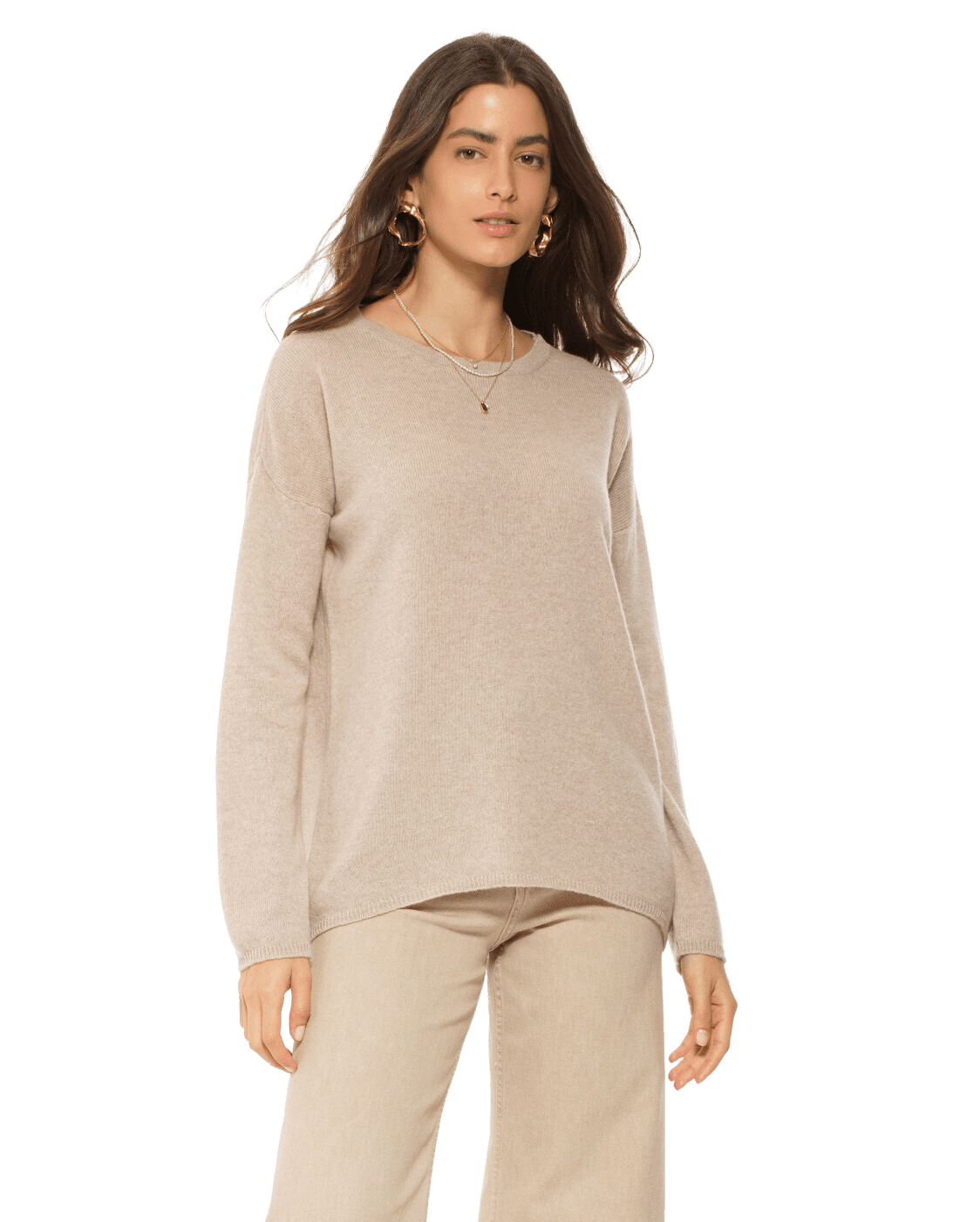 Lightweight Oversized Pure Cashmere Boatneck Sweater - image 1