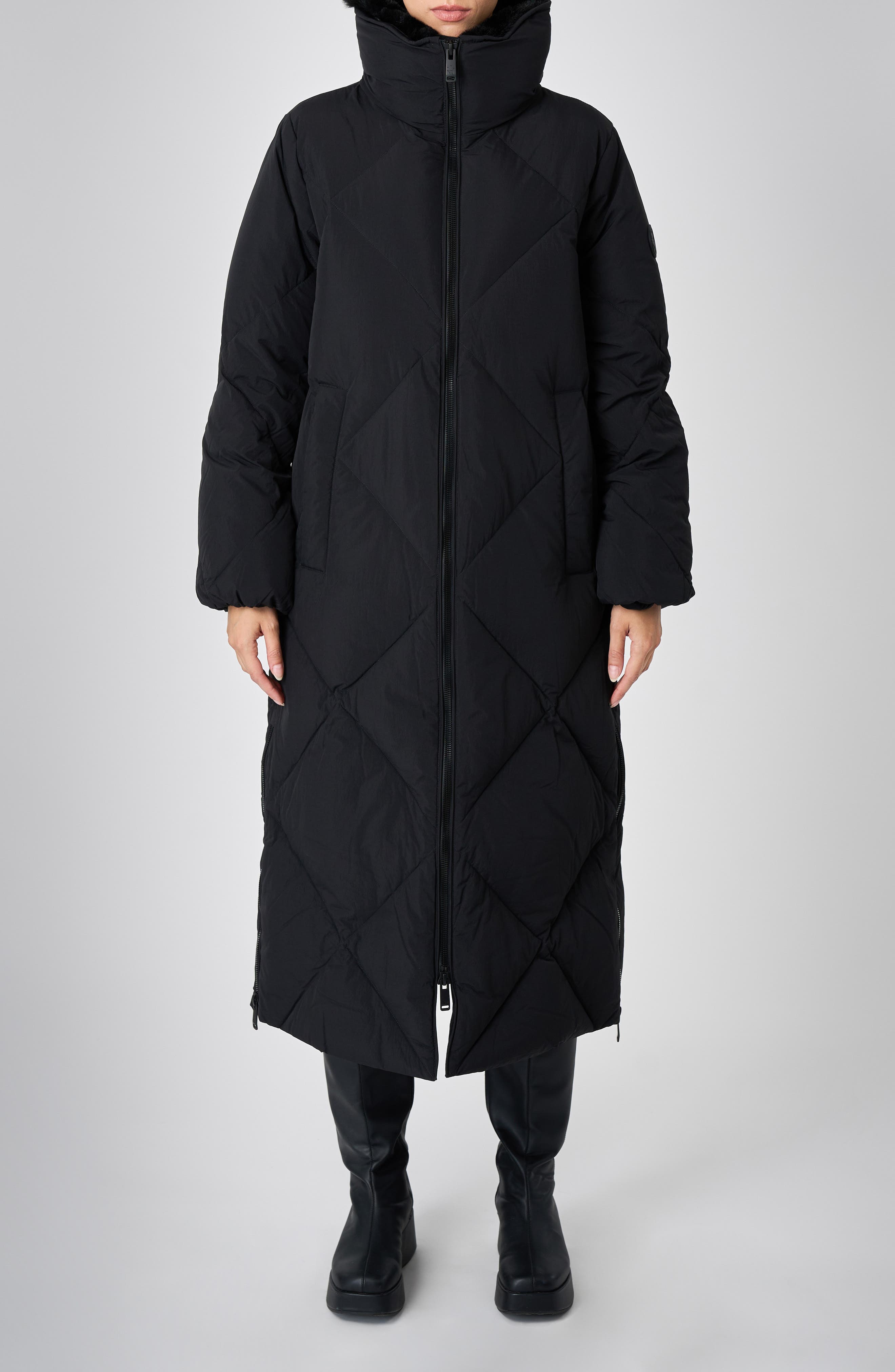 Dida Faux Fur Trim Water Repellent Down Puffer Coat - image 1