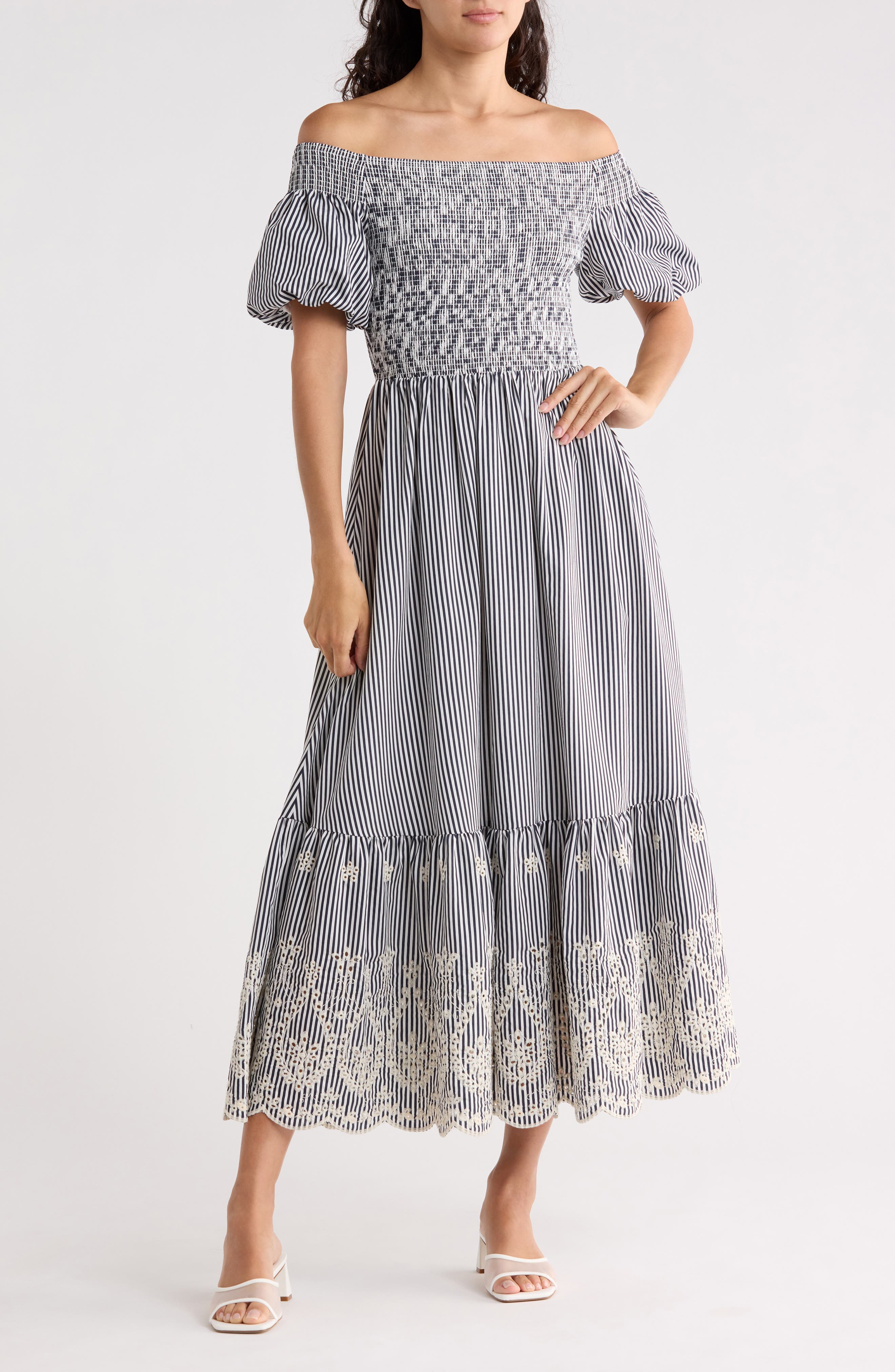 Striped Midi Dress - image 1
