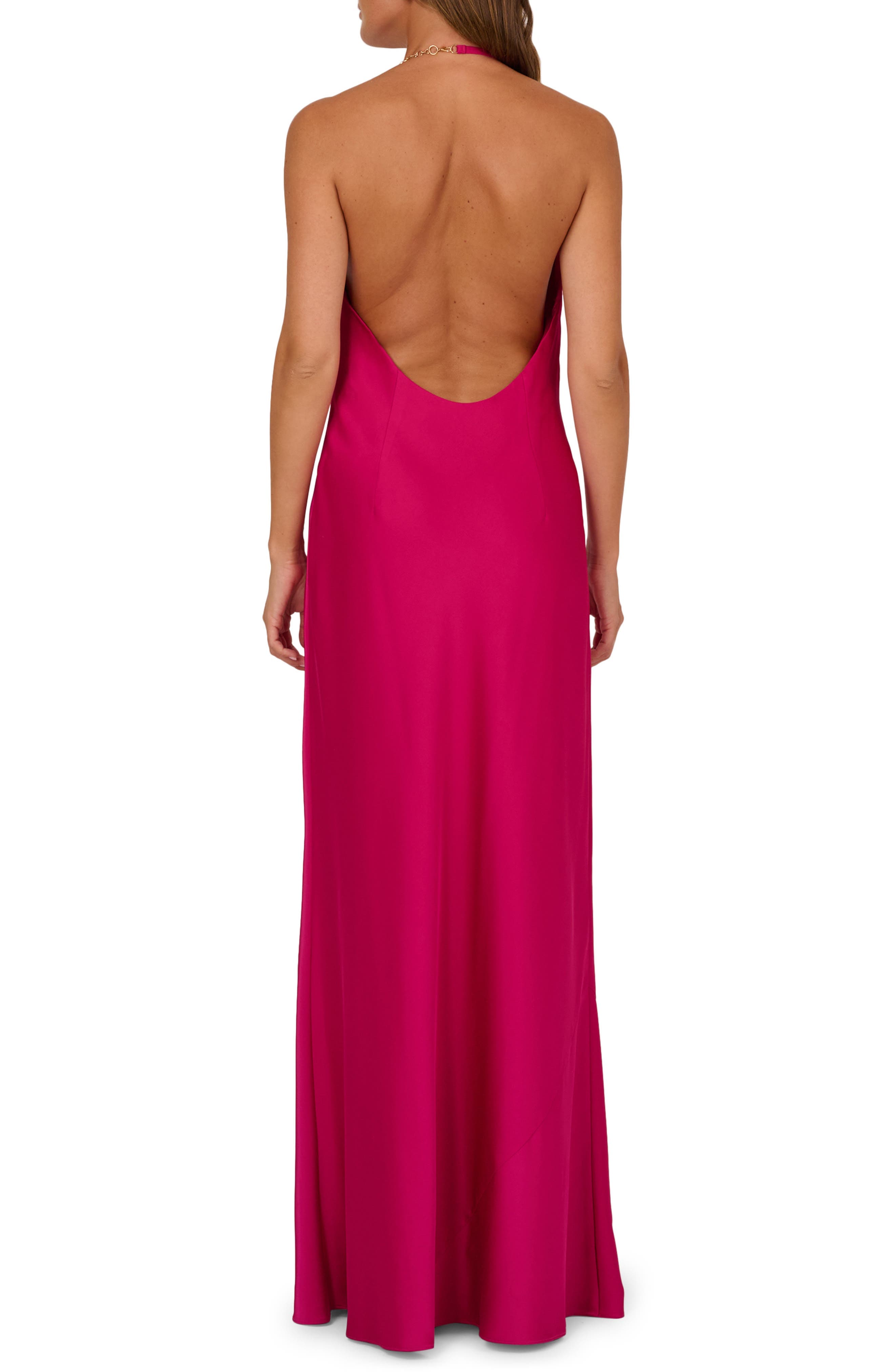 Open Back Satin Gown - image 2