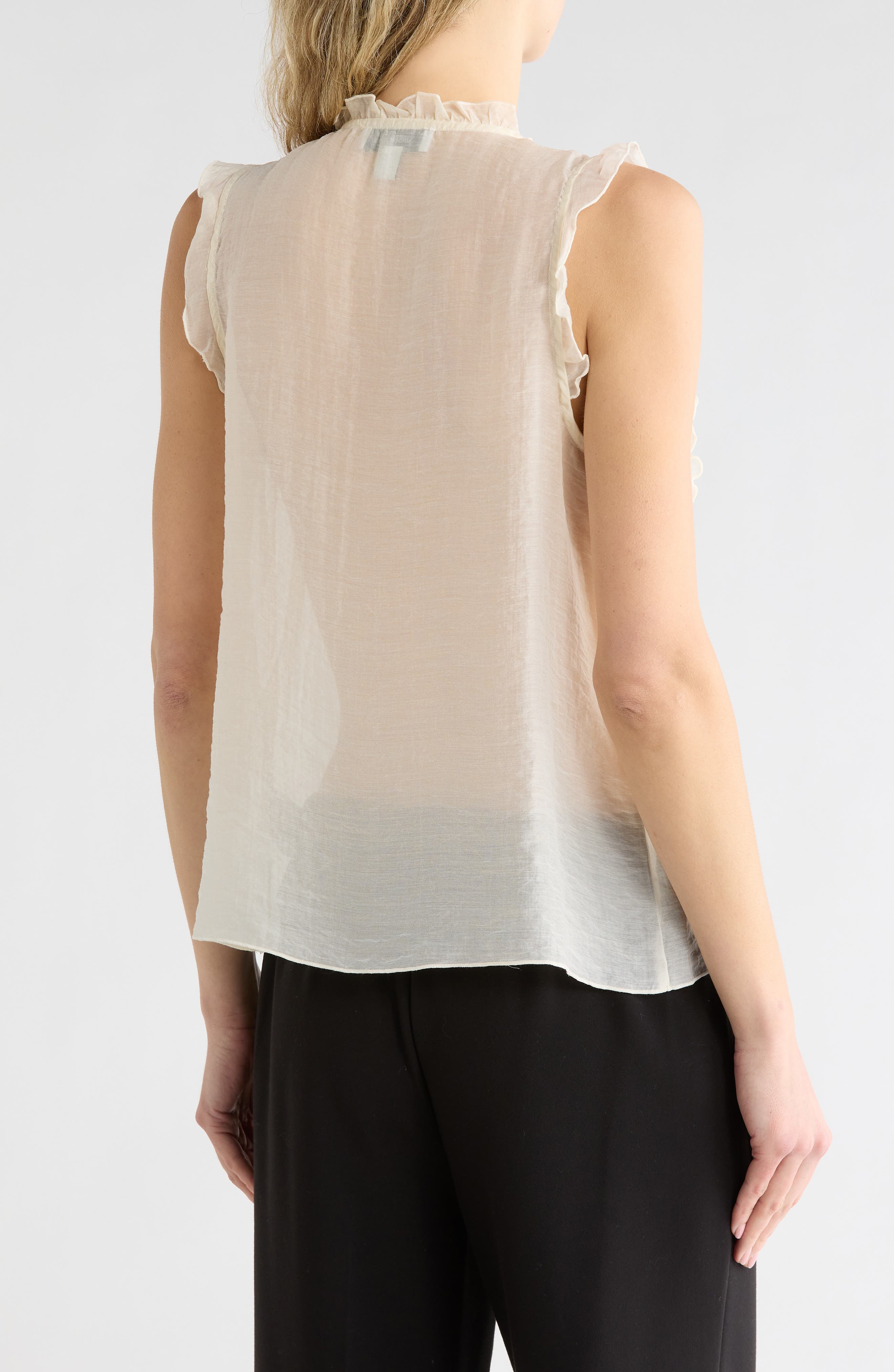 Ruffle Front Sleeveless Button-Up Top - image 4