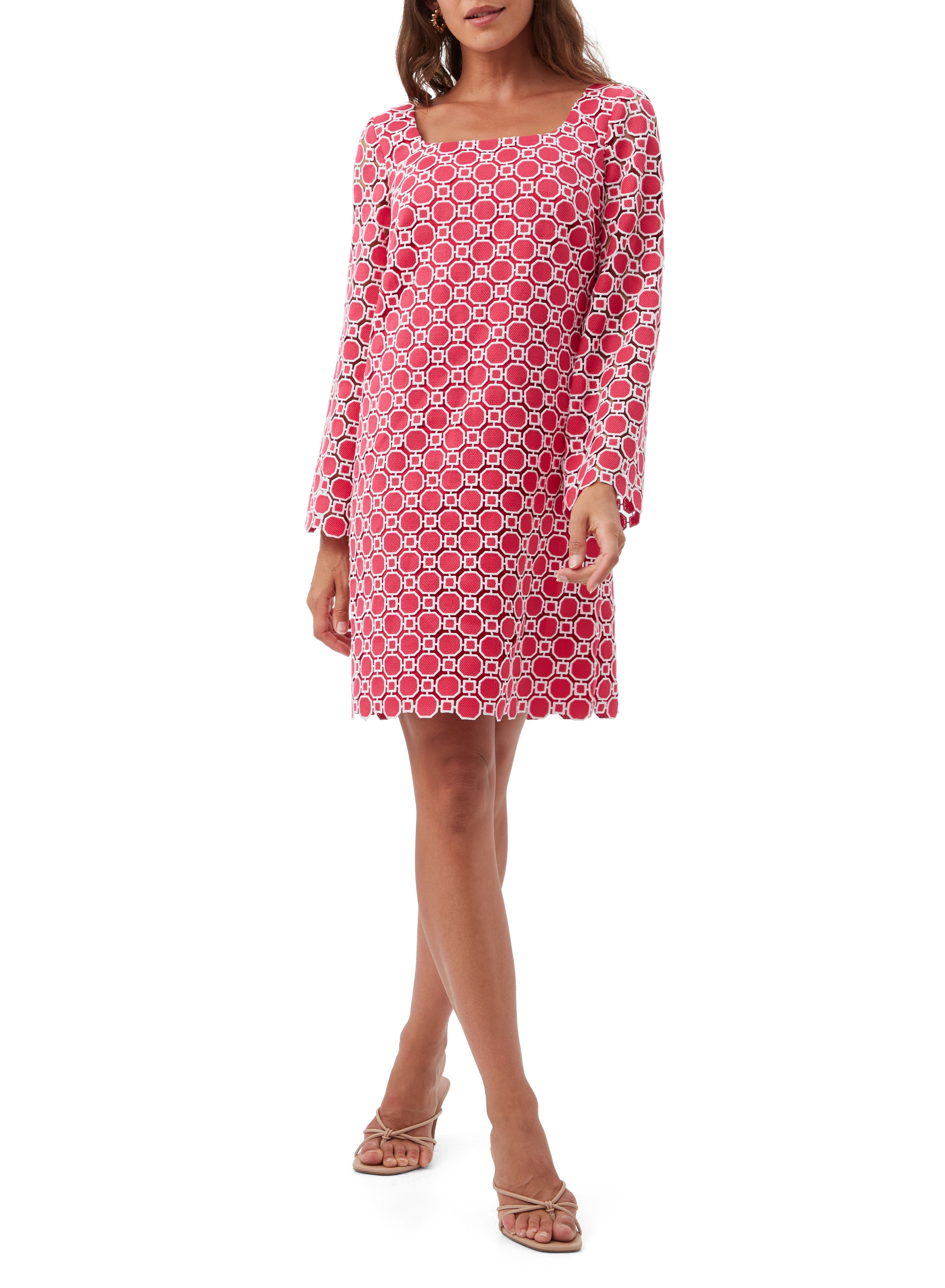 Ariella 2 Geometric Lace Long Sleeve Dress - image 1