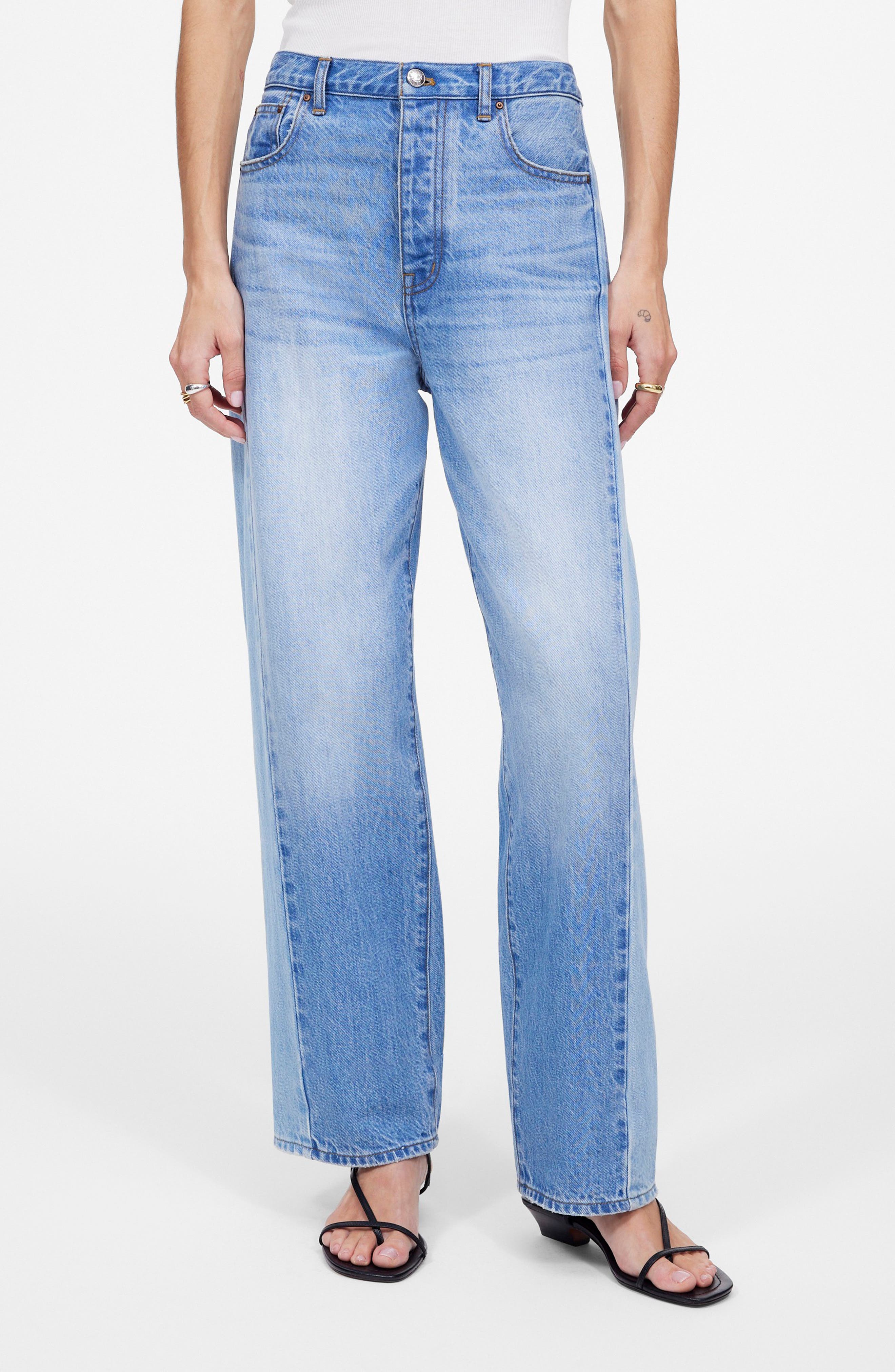 Pieced Oversize Barrel Leg Jeans - image 1
