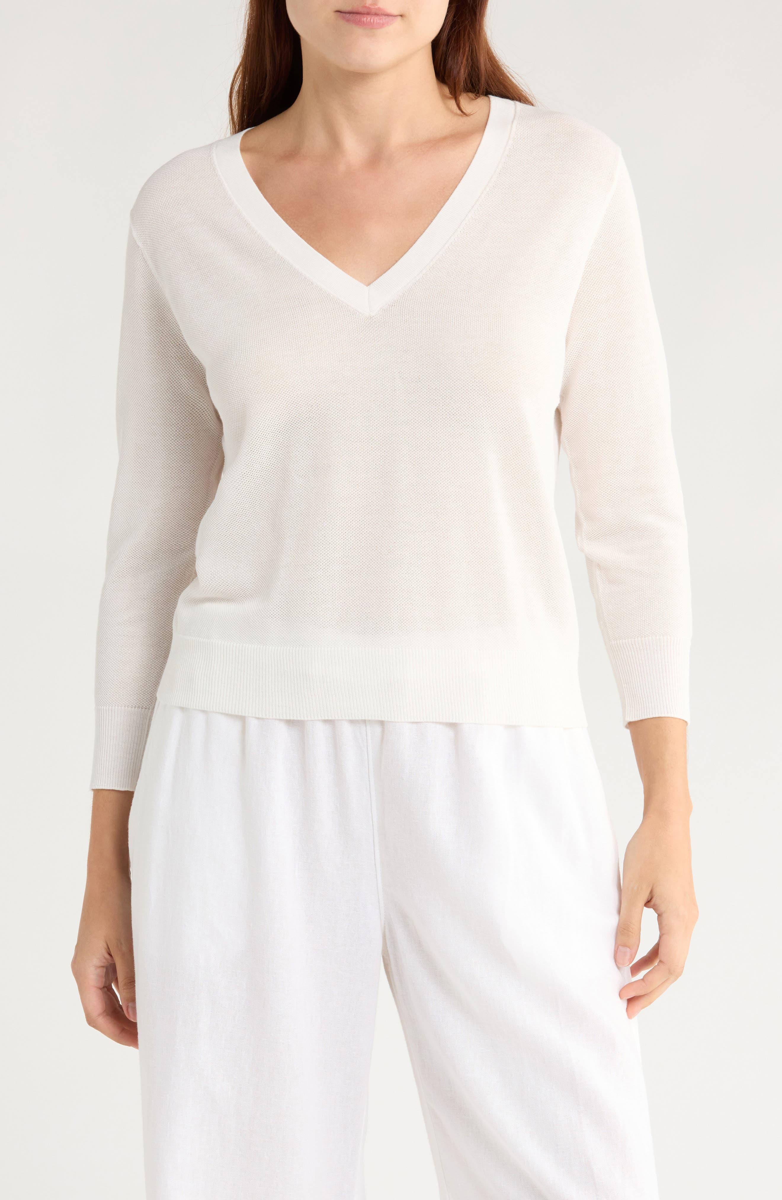 Cotton V-Neck Sweater - image 1